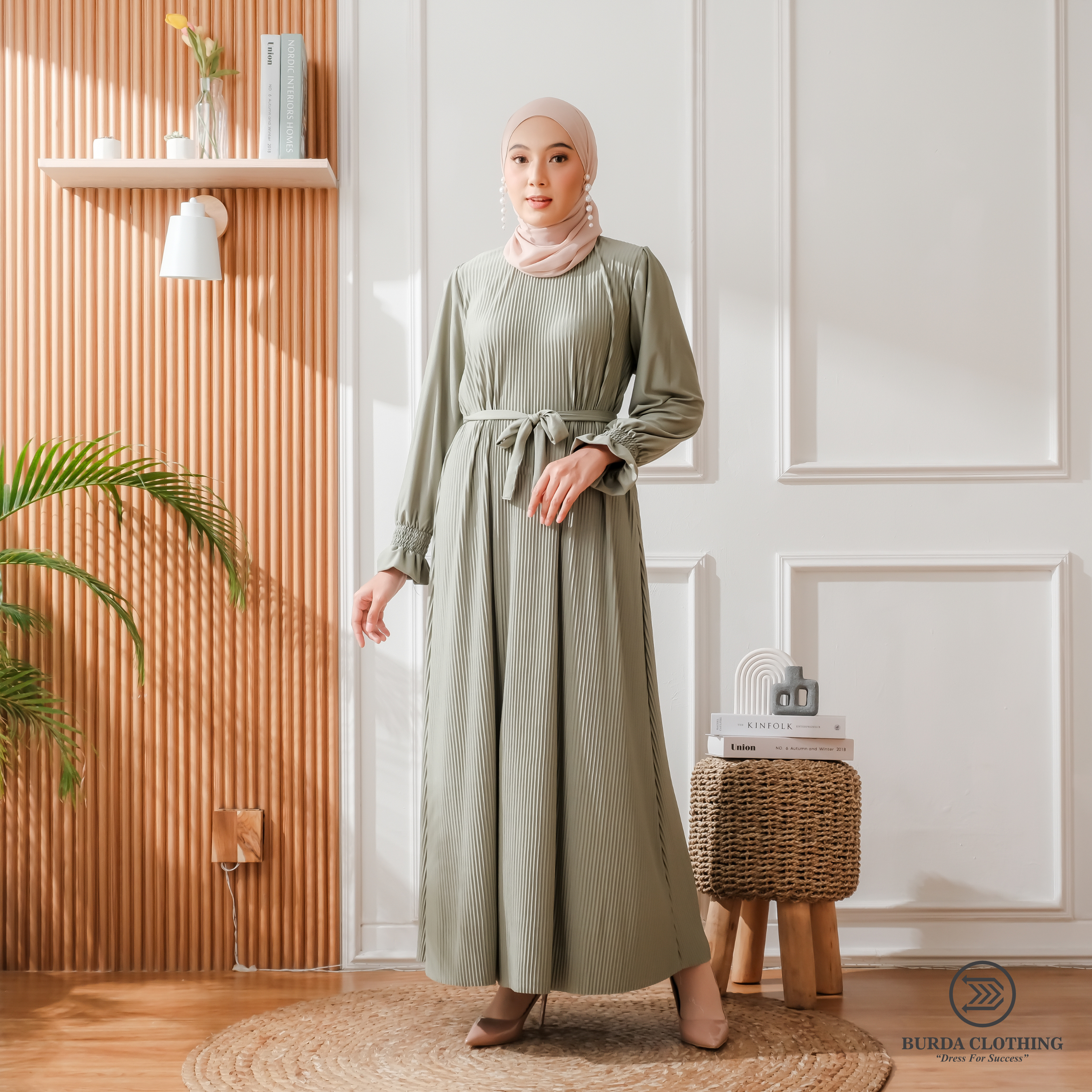 Women's Plain Dress Green by Burdaclothing