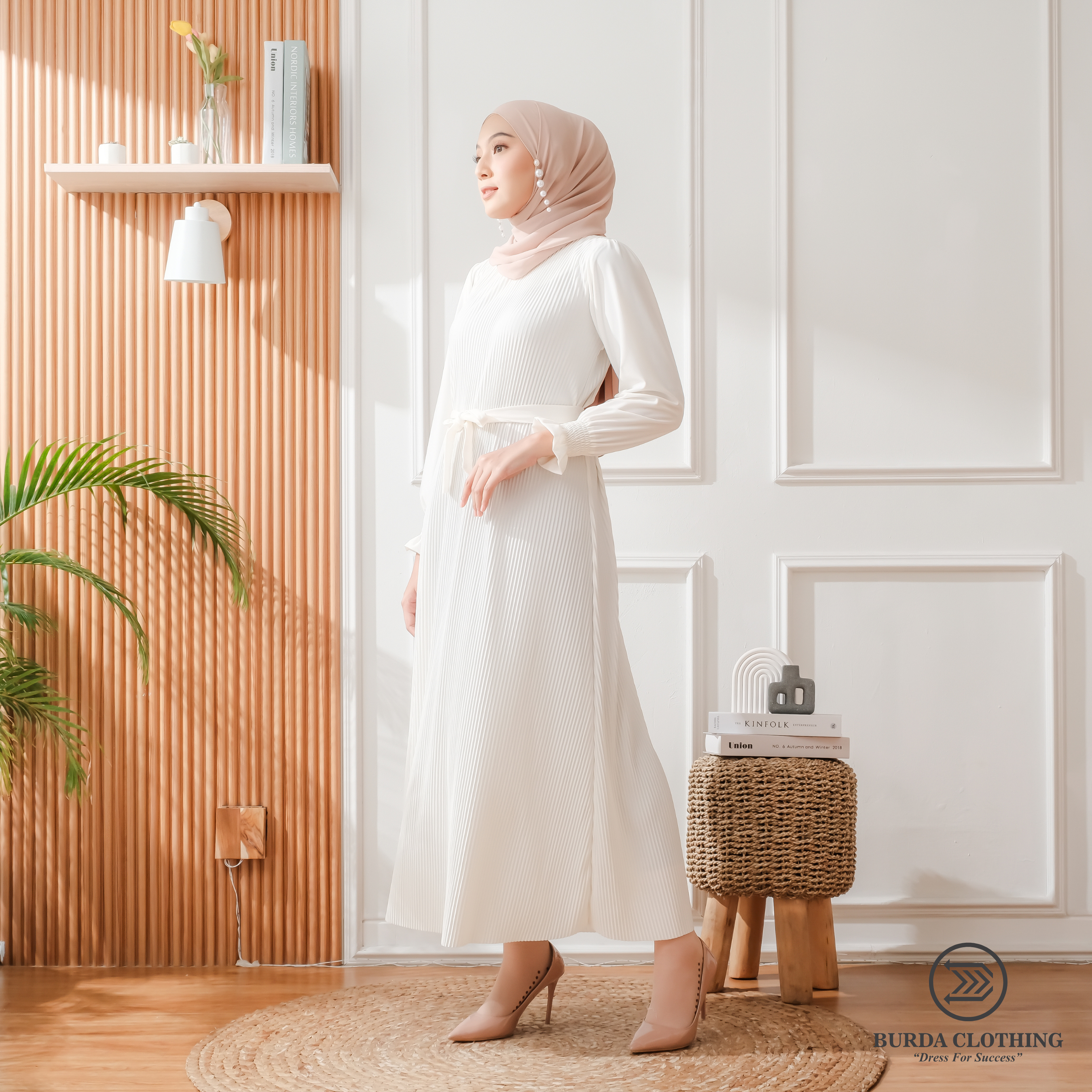 Women's Plain Dress White by Burdaclothing