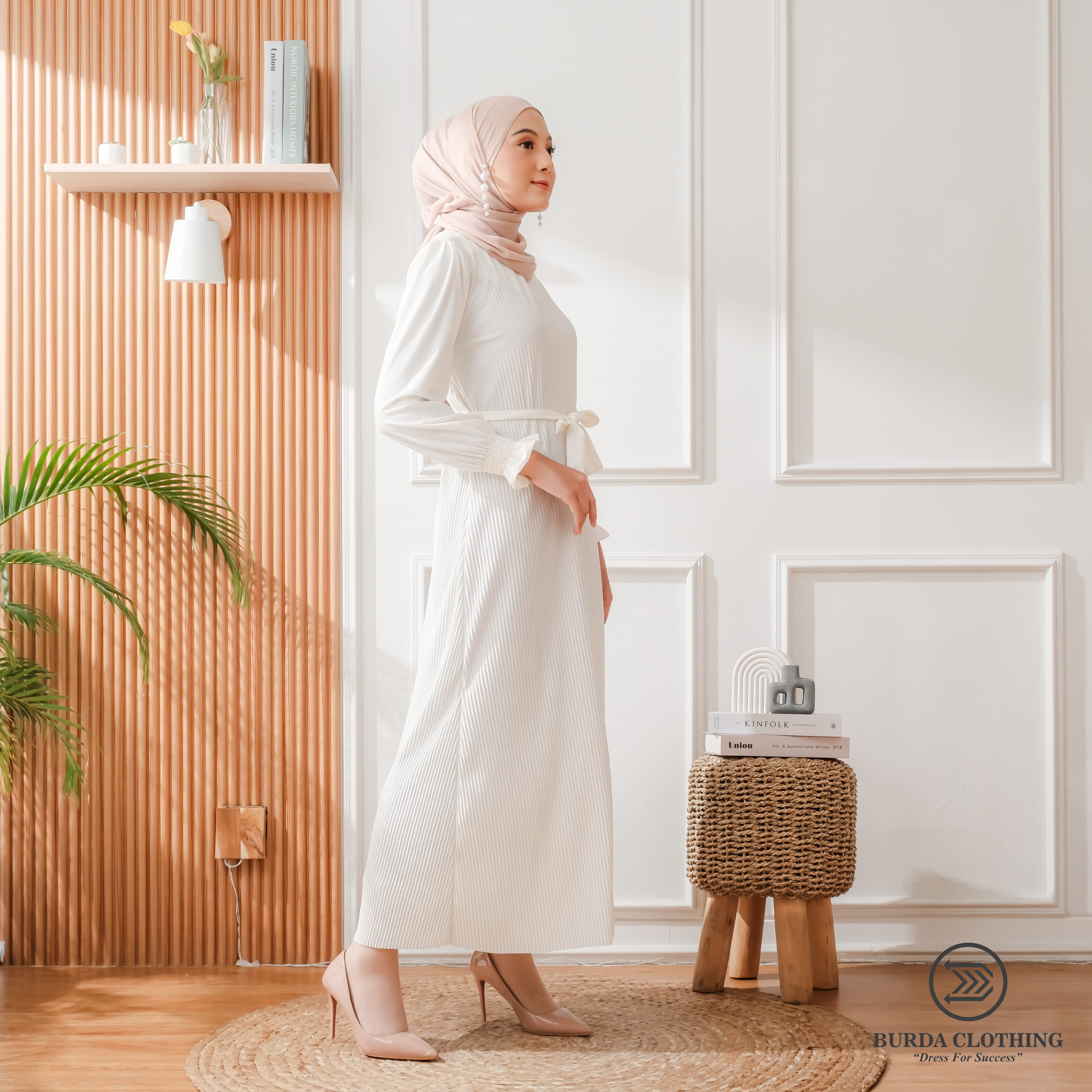 Women's Plain Dress White by Burdaclothing