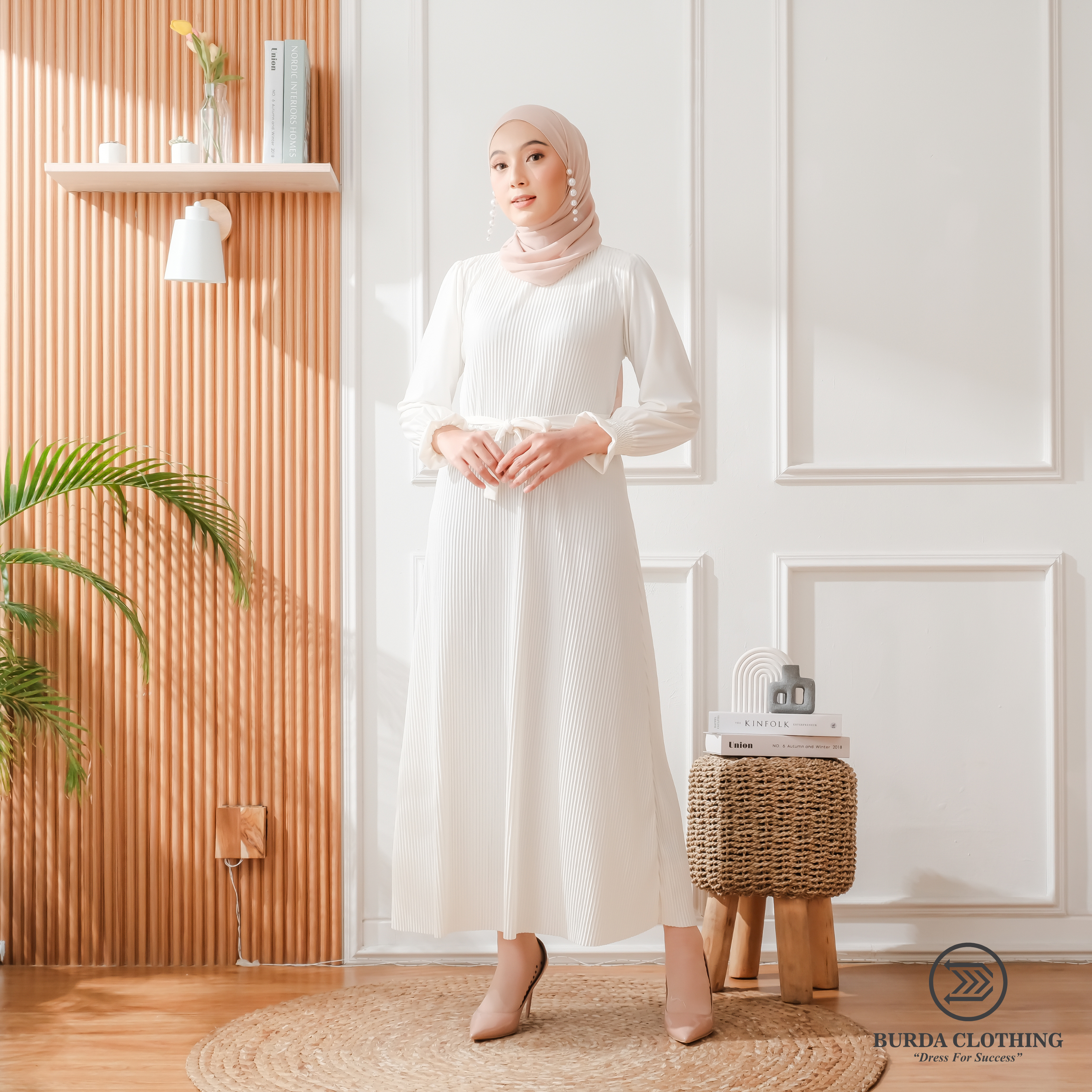 Women's Plain Dress White by Burdaclothing