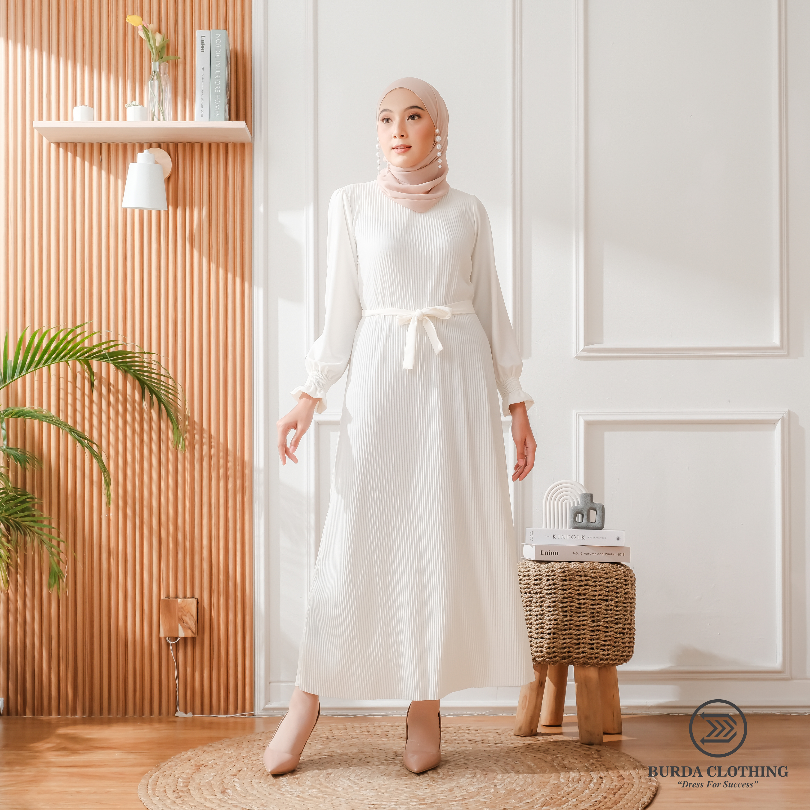 Women's Plain Dress White by Burdaclothing