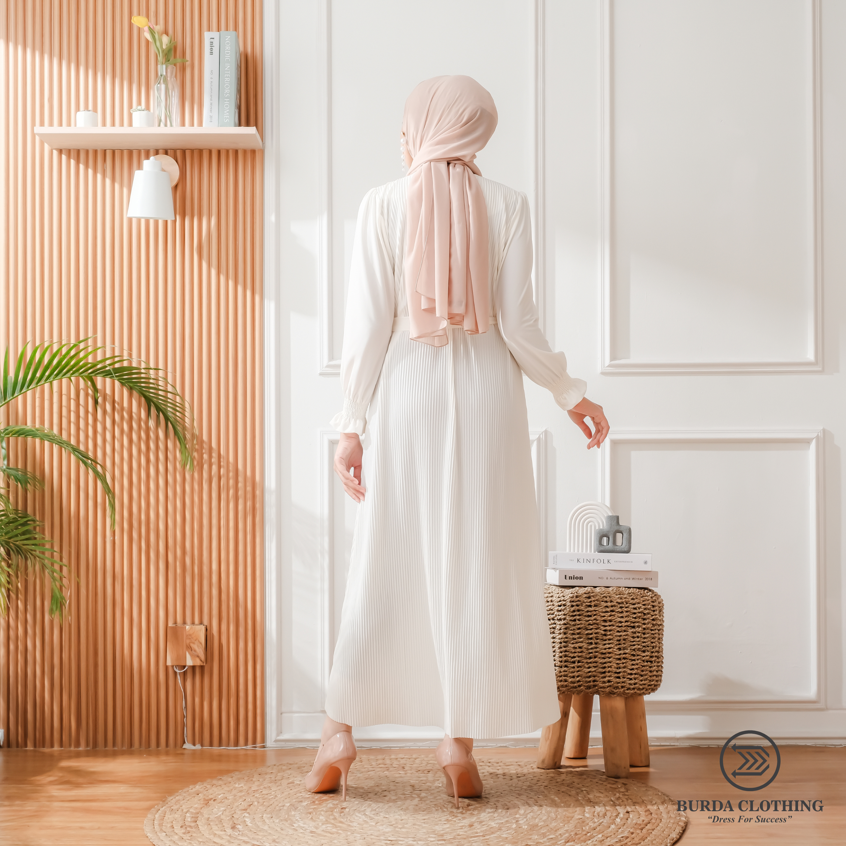 Women's Plain Dress White by Burdaclothing