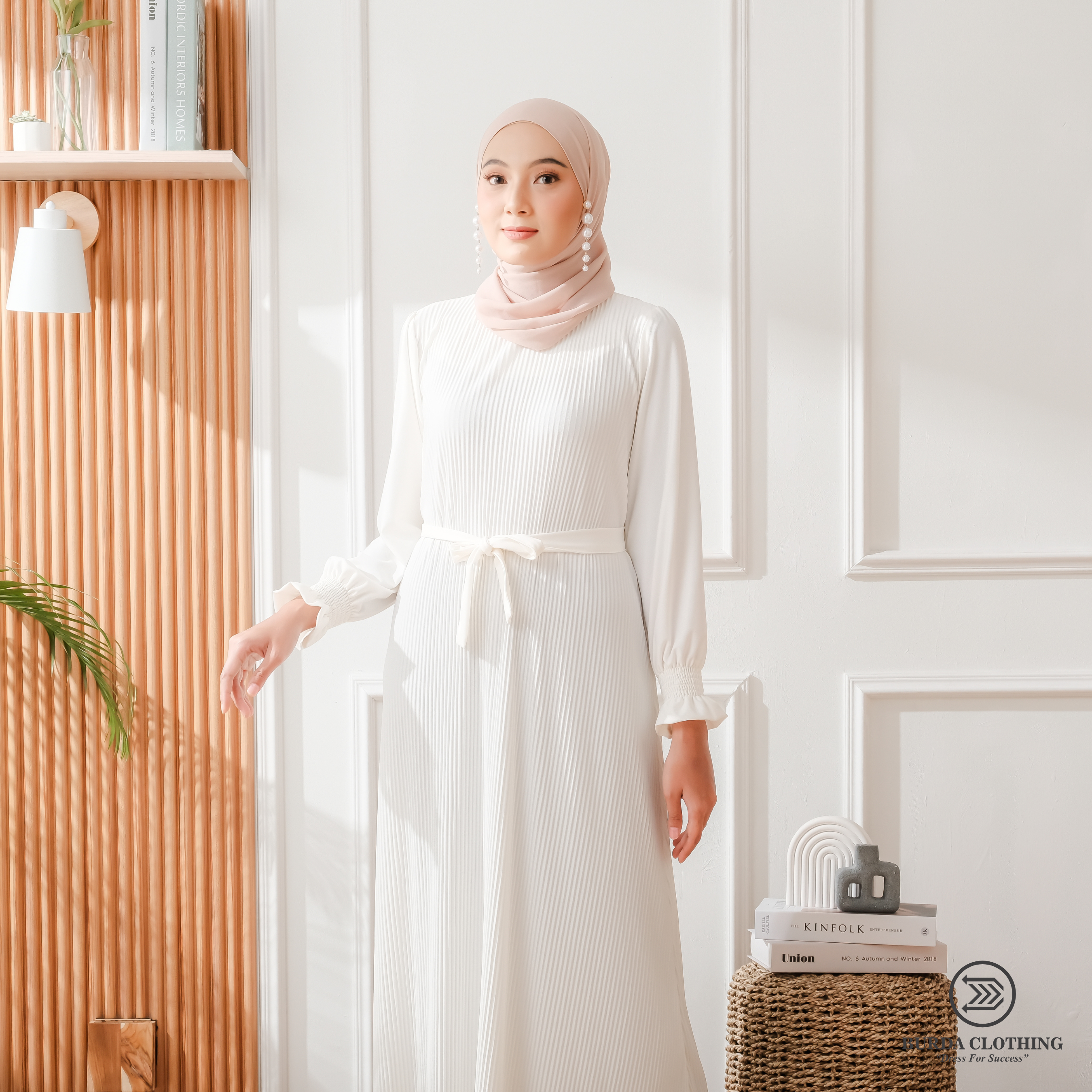 Women's Plain Dress White by Burdaclothing