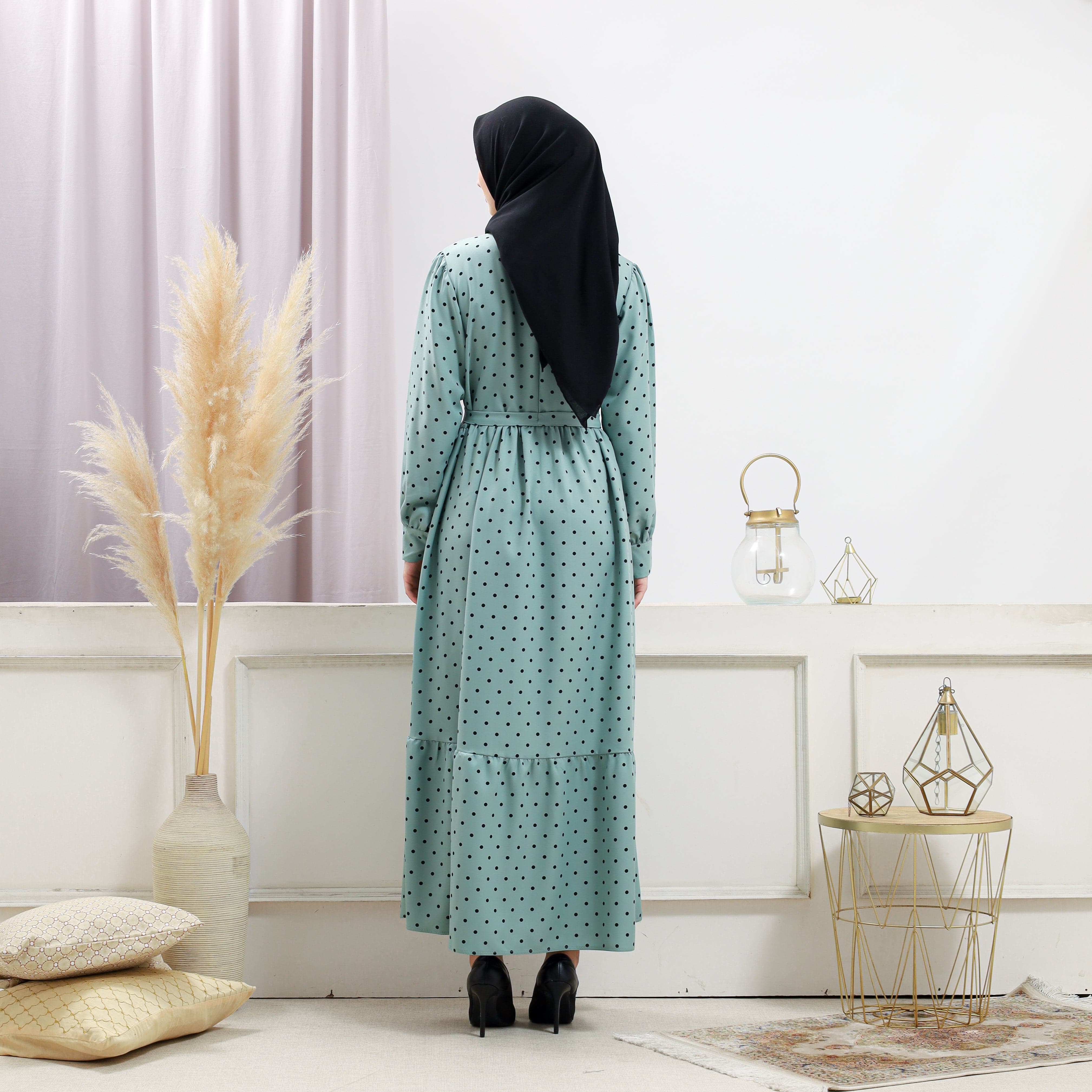 Burdaclothing Women's Turquoise Polka Dot Dress