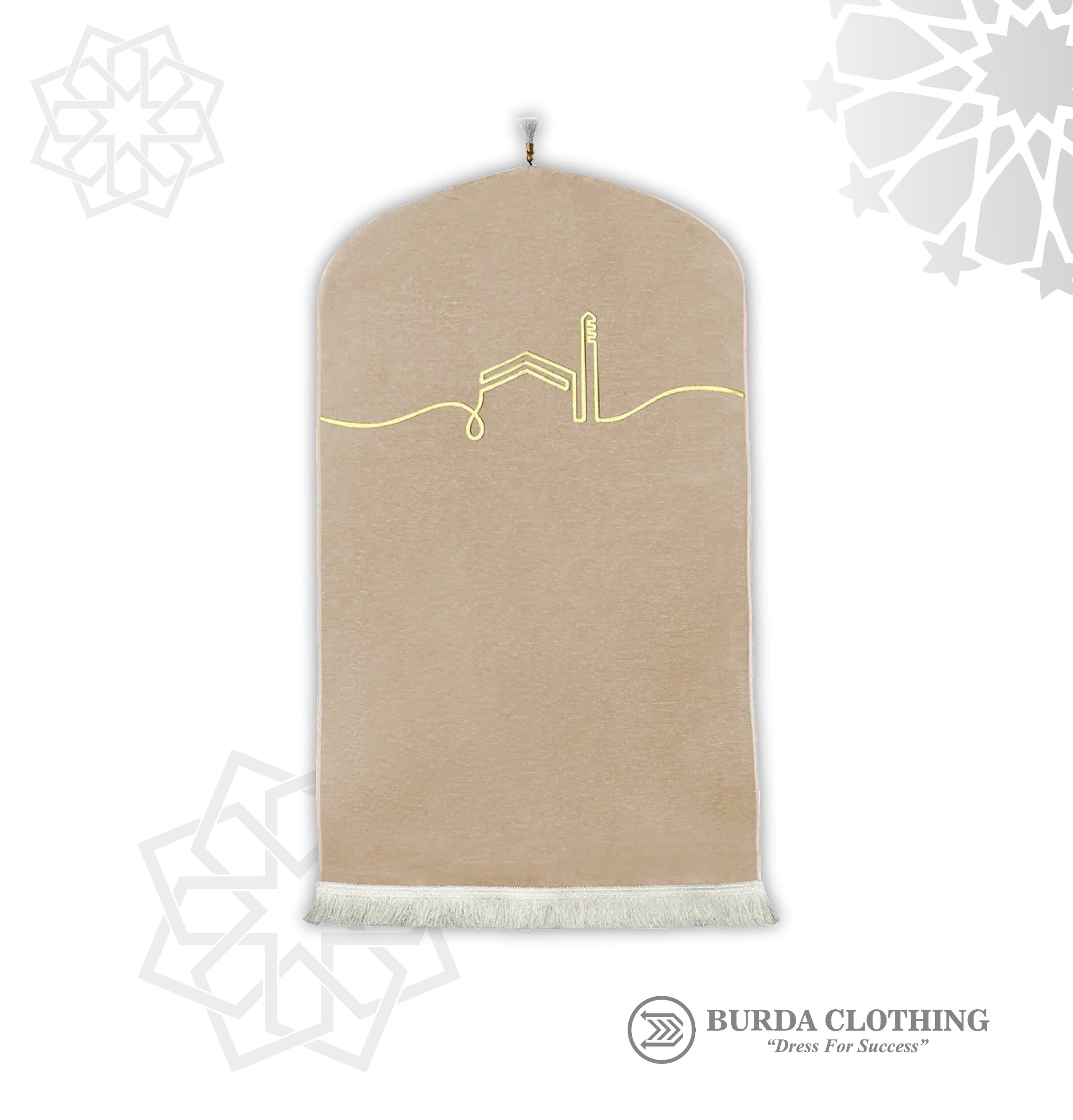 Woven Chennile Prayer Rug Beige by Burdaclothing