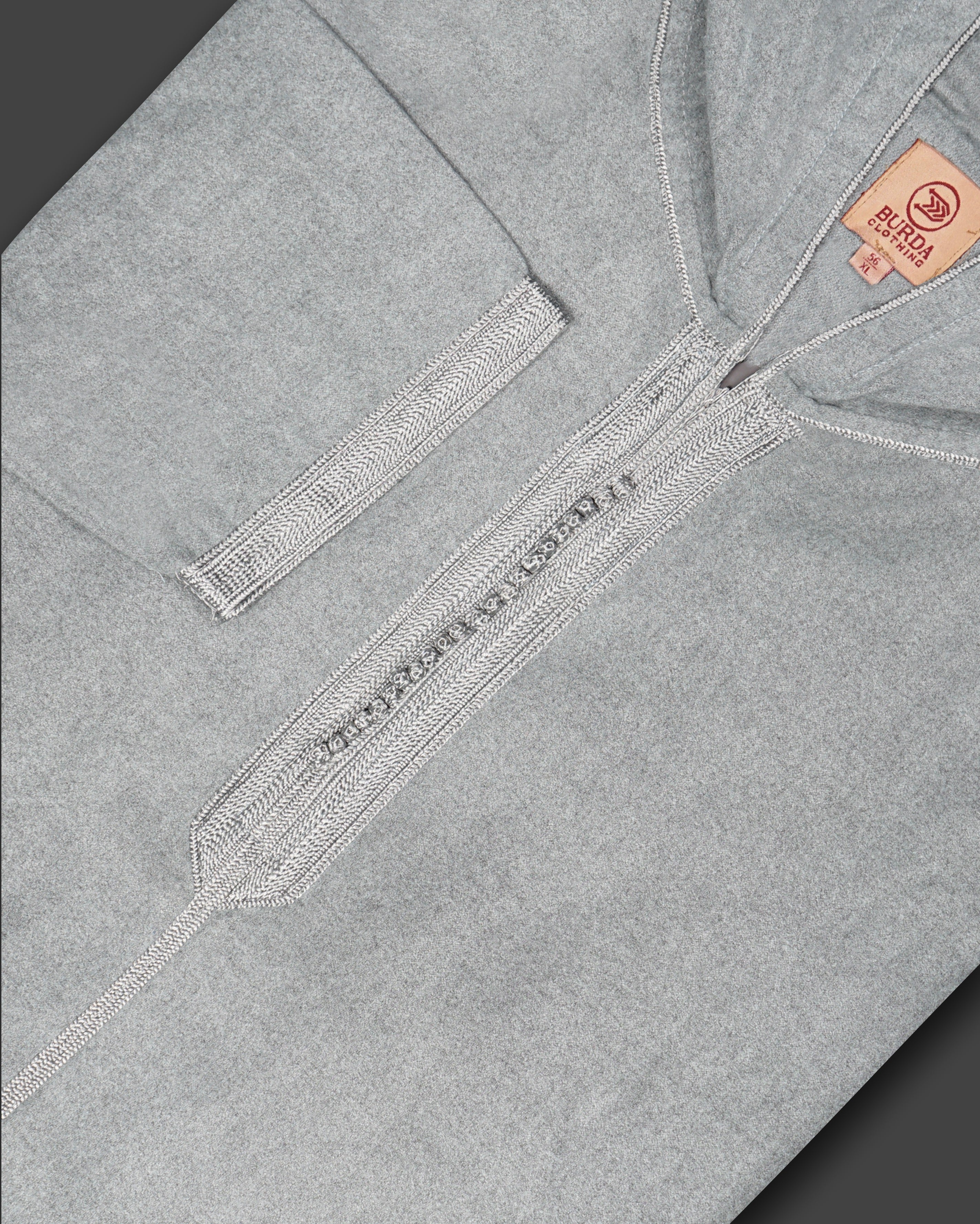 Moroccan Hoodie Elite Thobe Mlifa Djellaba Gray