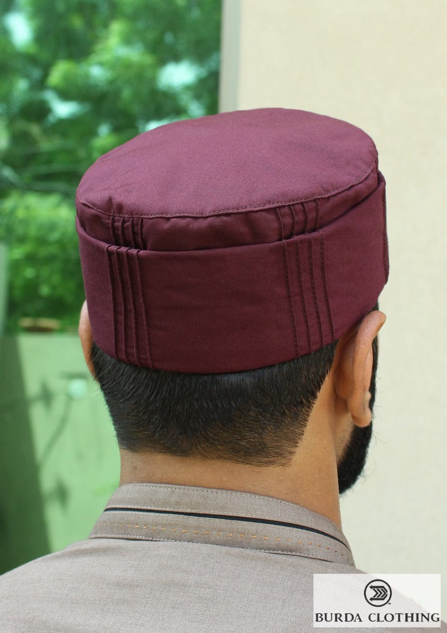 burdaclothing 21 XS Maroon Folded Kufi