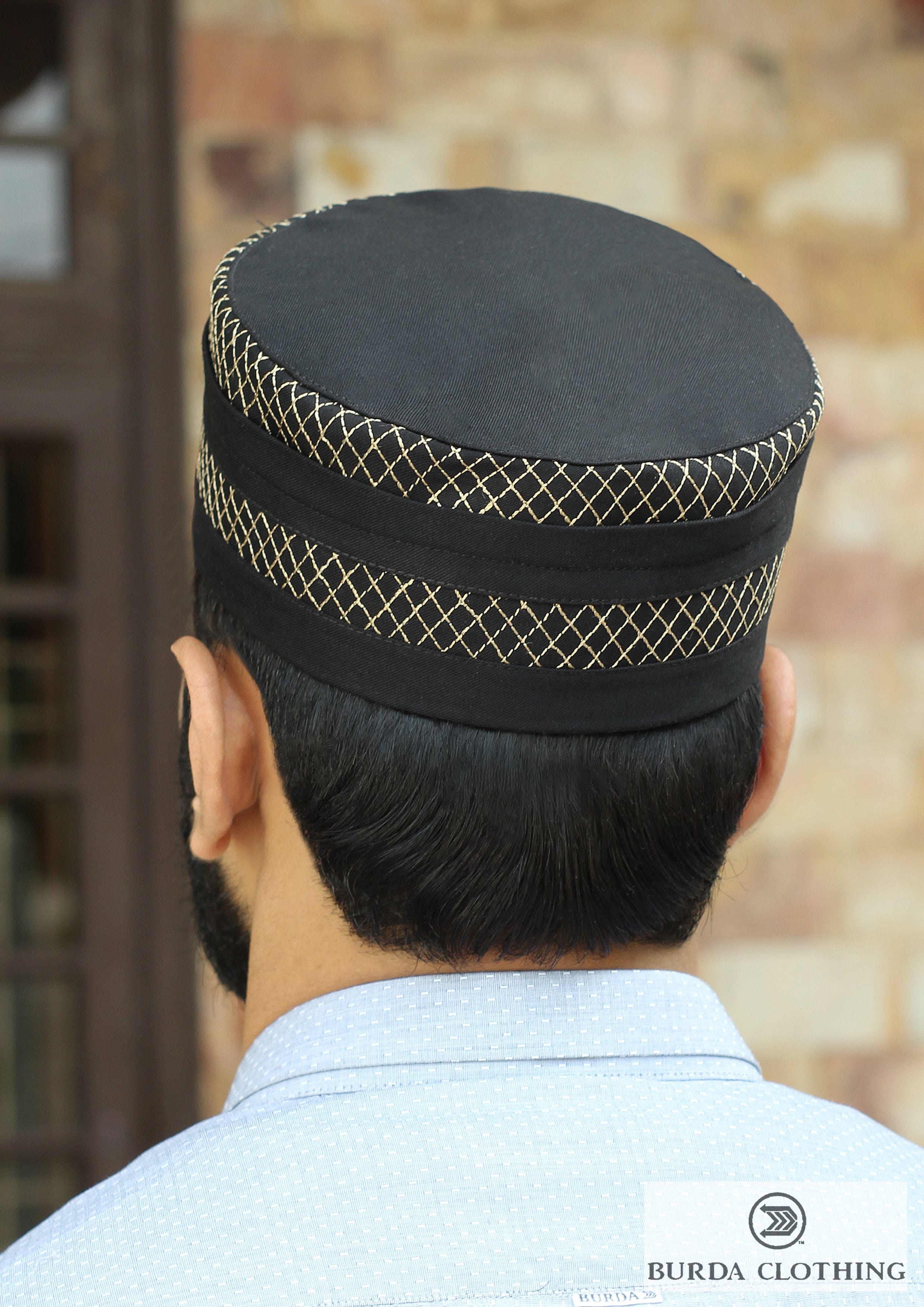 Burdaclothing 21XS / BLACK Folded Embroidery Kufi