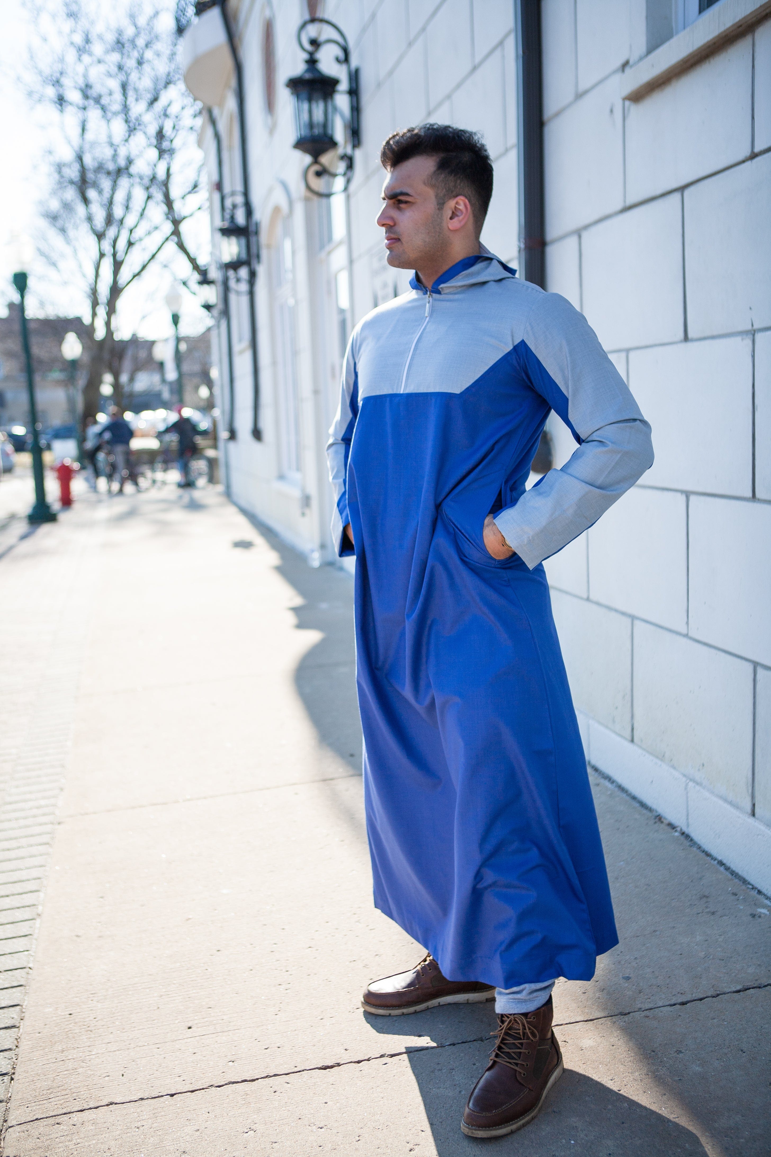 burdaclothing 58L BLUE HOODIE ADULT THOBE