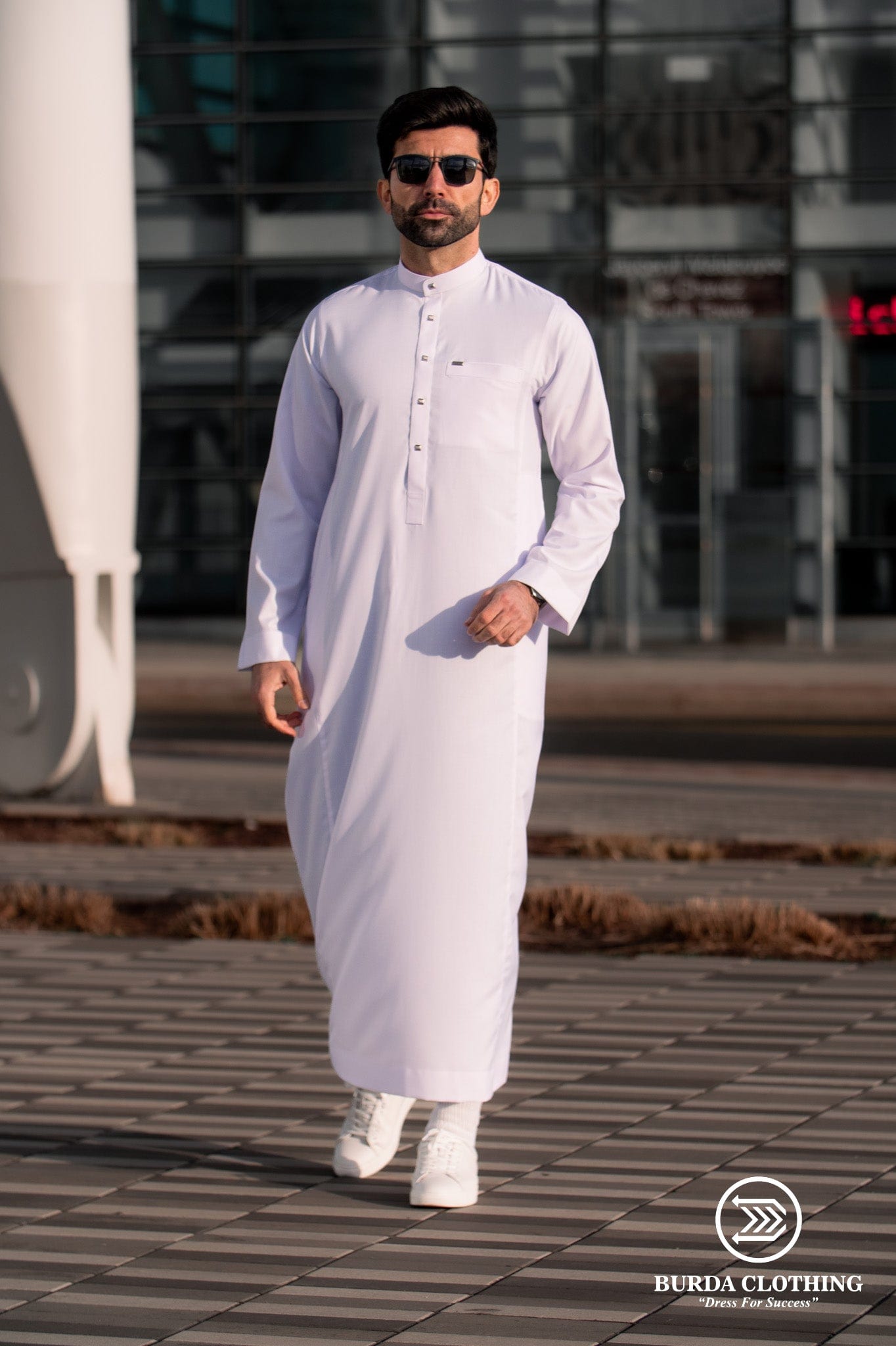 Burdaclothing Adult Thobe 509 WHITE  ( FATHER & SON)