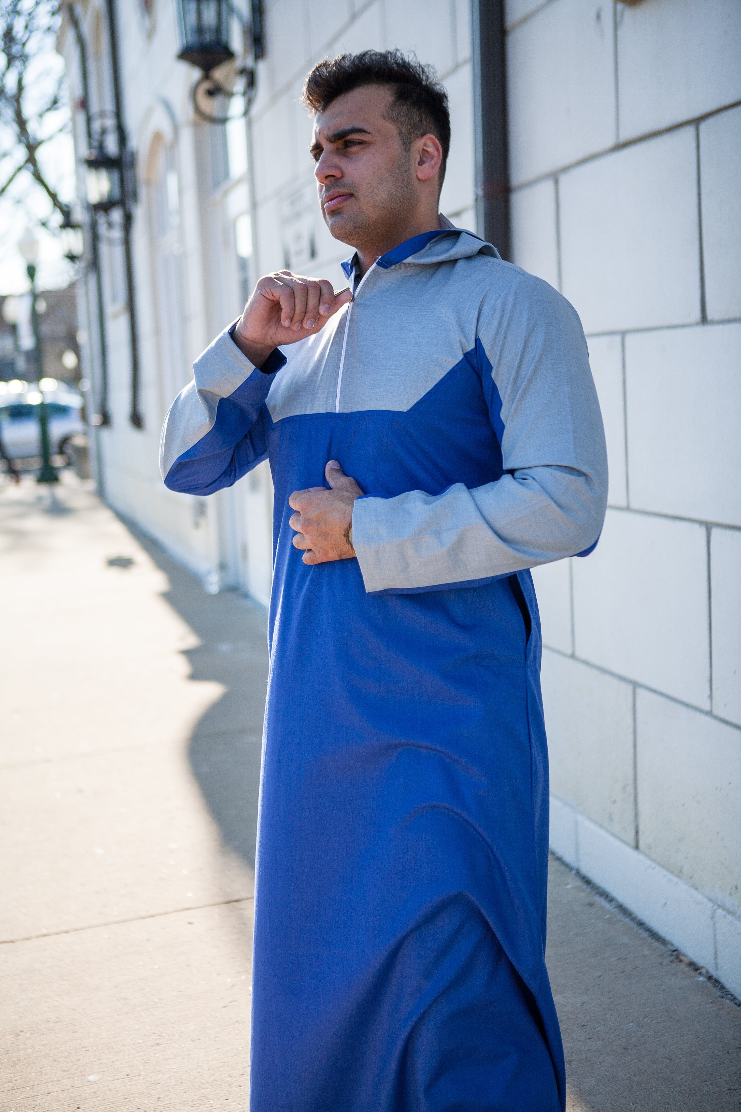 burdaclothing BLUE HOODIE ADULT THOBE