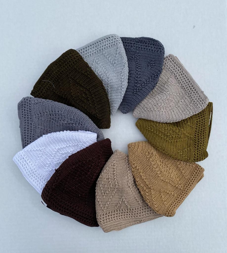 Burdaclothing Copper Brown Skull Knit Cotton kufi