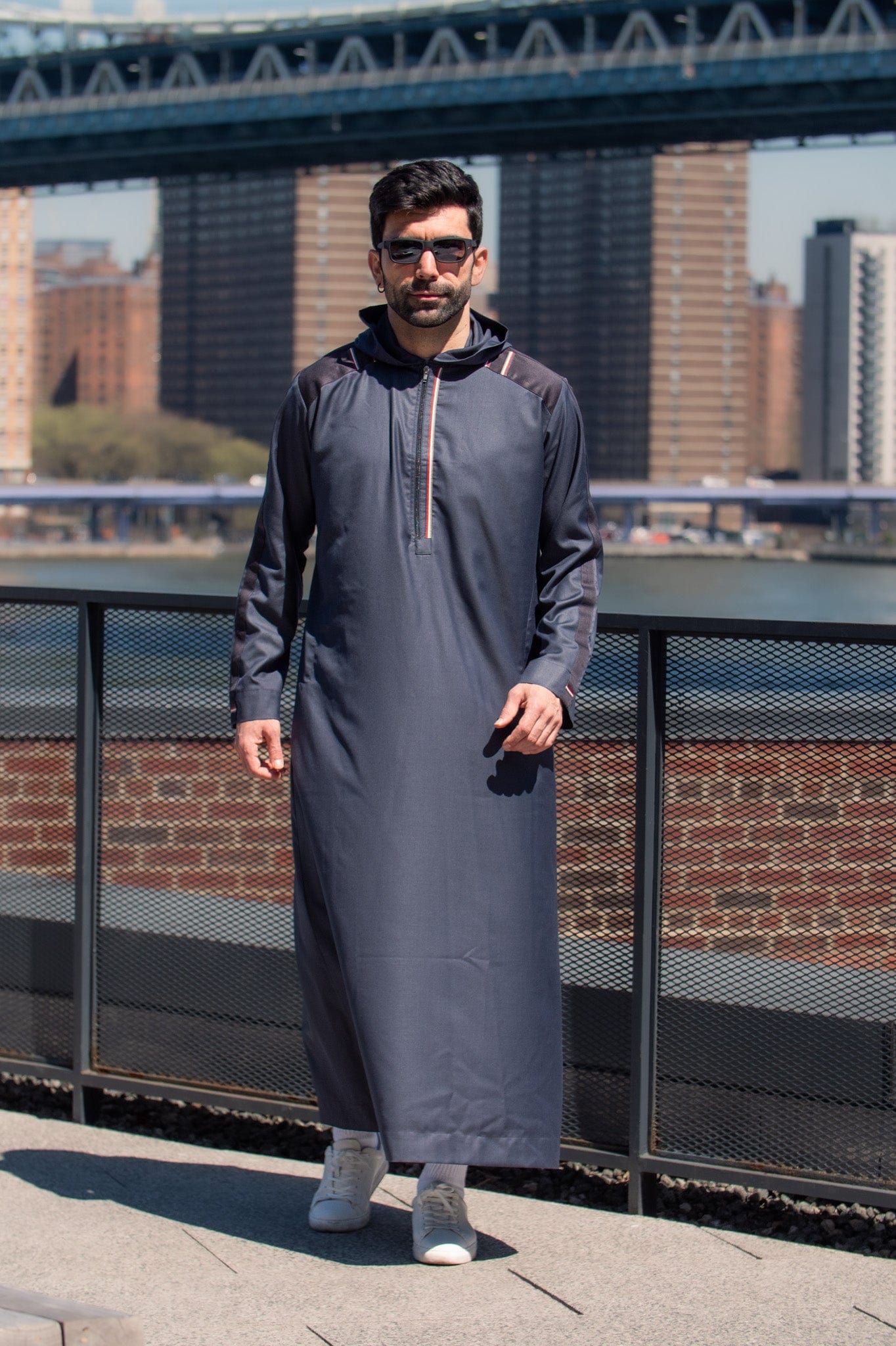 burdaclothing GRAY STRIPE ADULT HOODIE THOBE