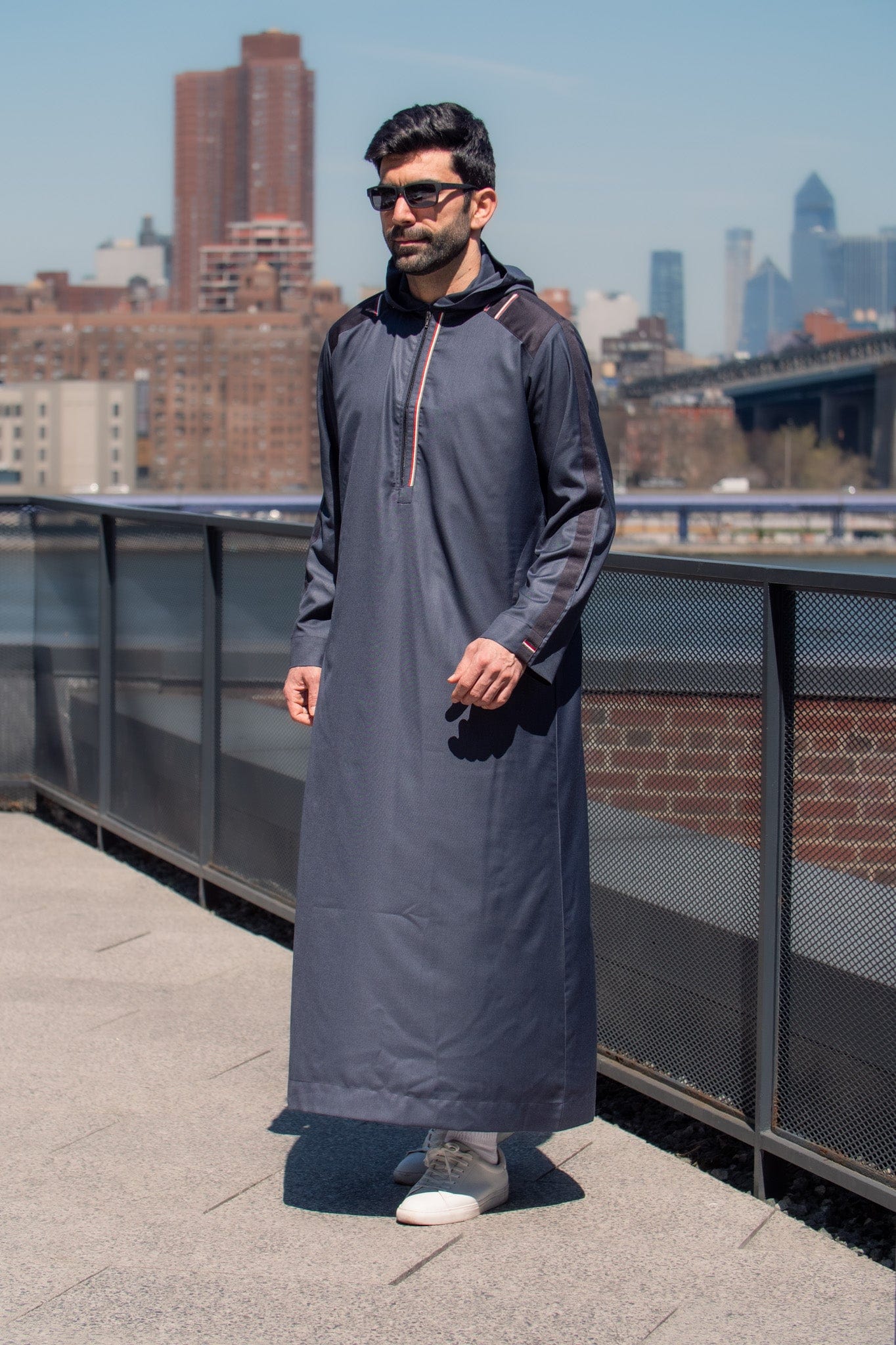 burdaclothing GRAY STRIPE ADULT HOODIE THOBE