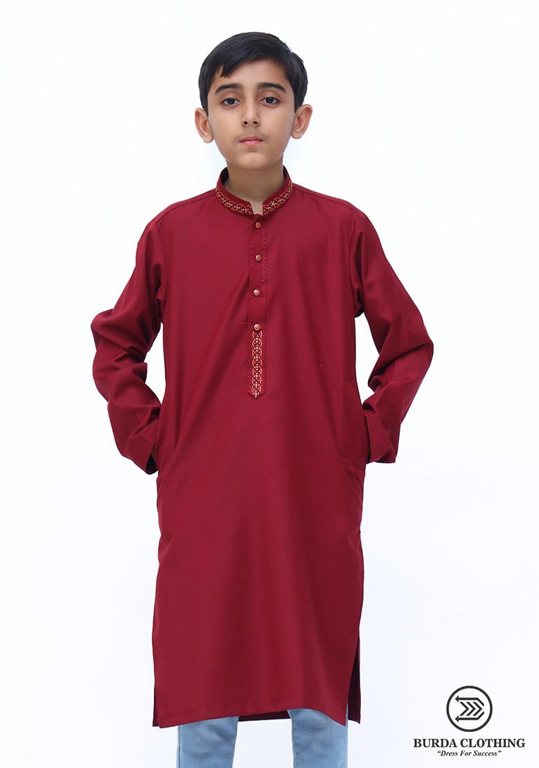 Burdaclothing Kids Maroon Premium Kurta (FATHER & SON)