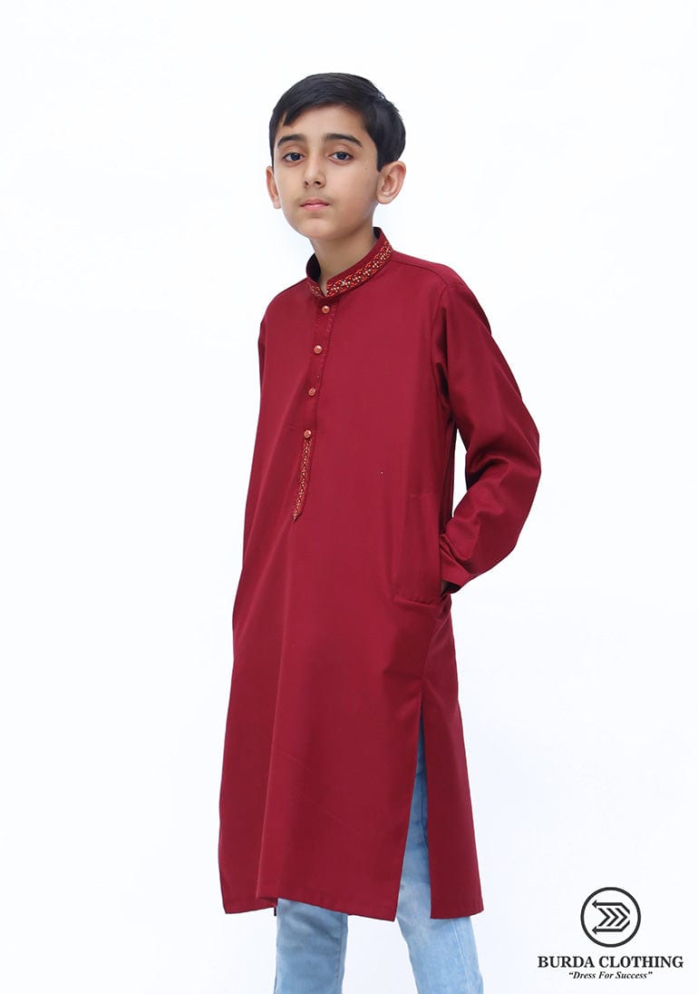 Burdaclothing Kids Maroon Premium Kurta (FATHER & SON)
