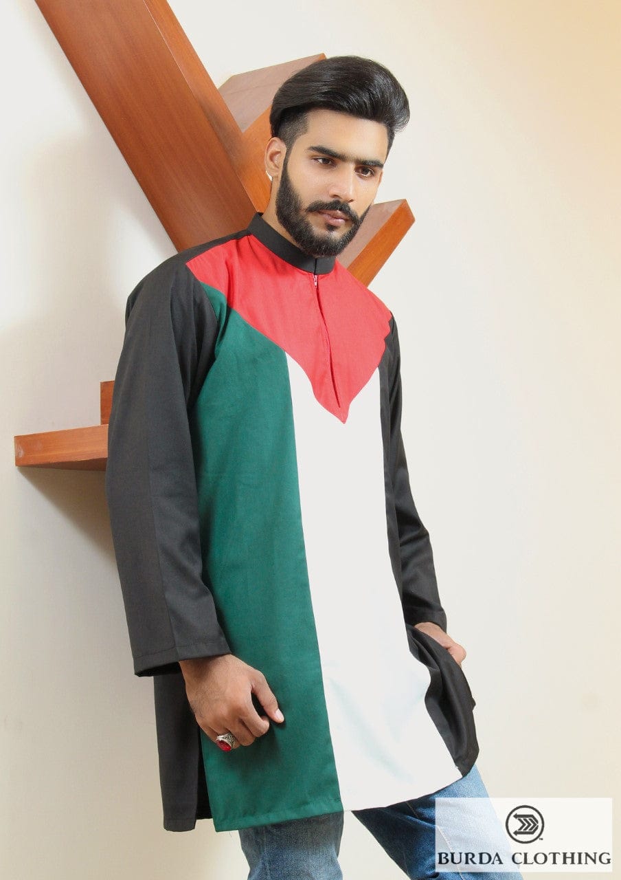 burdaclothing Palestine Flag Premium short kurta