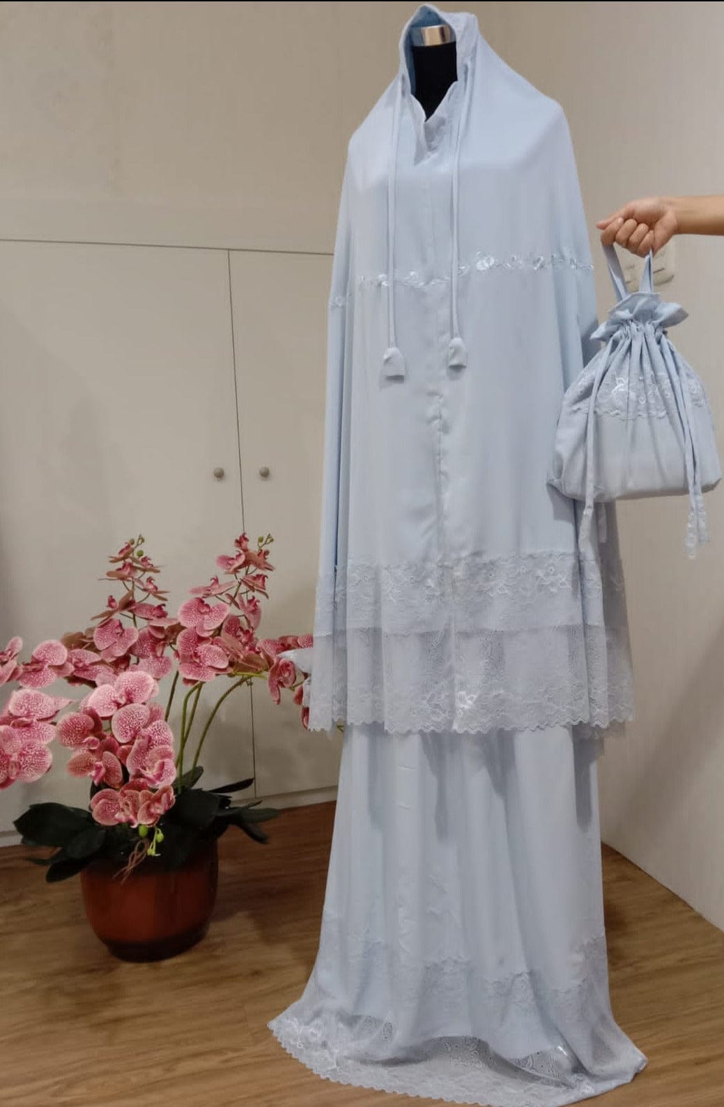 Burdaclothing TWO PIECE LACE SALAH PRAYER OUTFIT (3 MORE COLORS AVAILABLE)