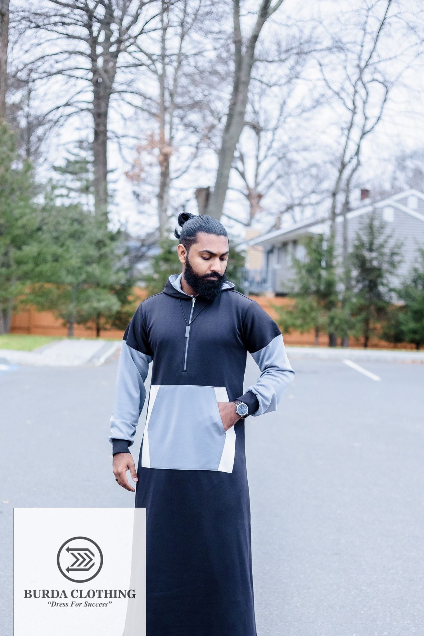 Burdaclothing Winter Sporty Short Hoodie Thobe (Version 3.0)