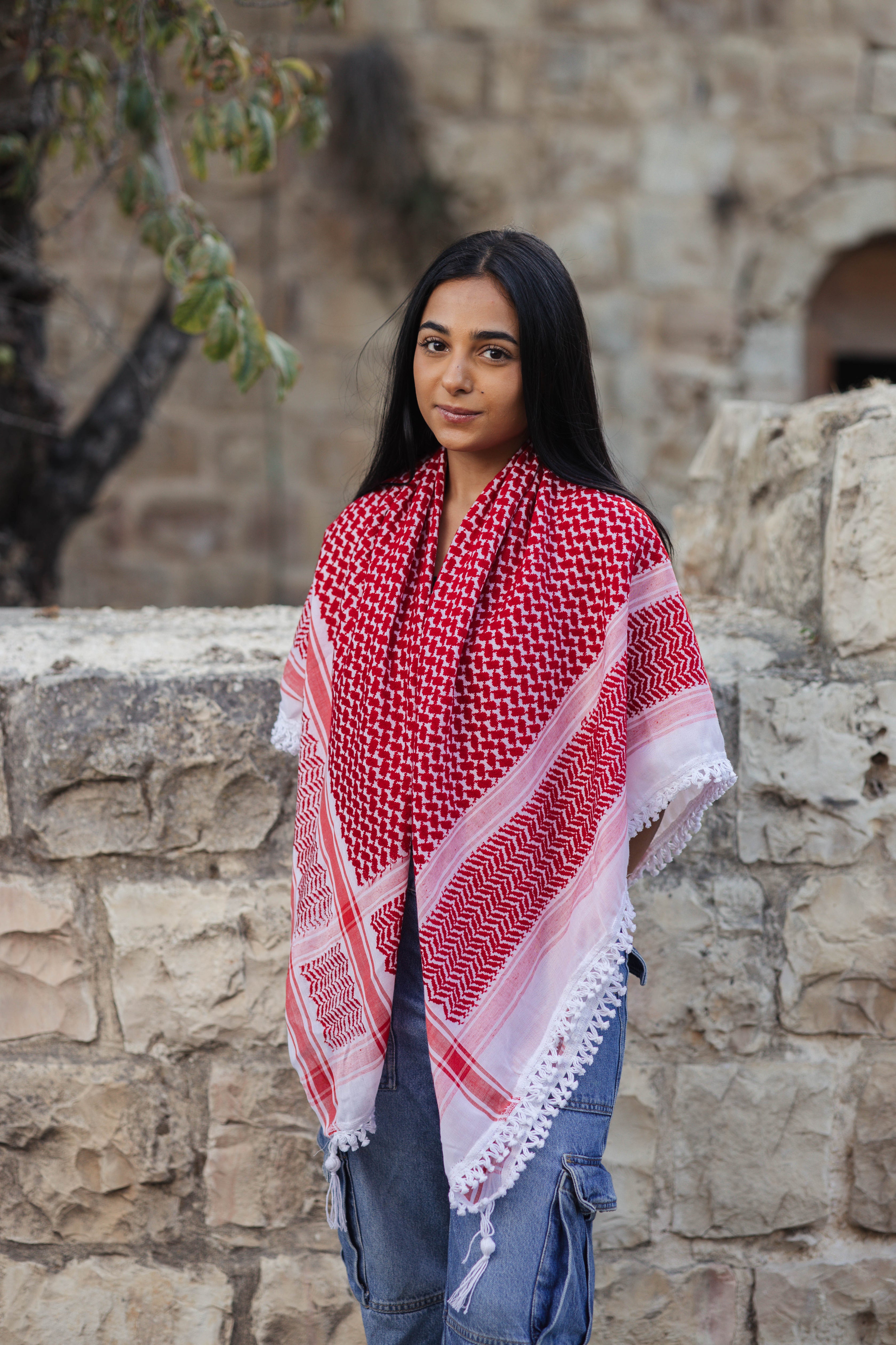 Red Nablus Kufiya - Burdaclothing