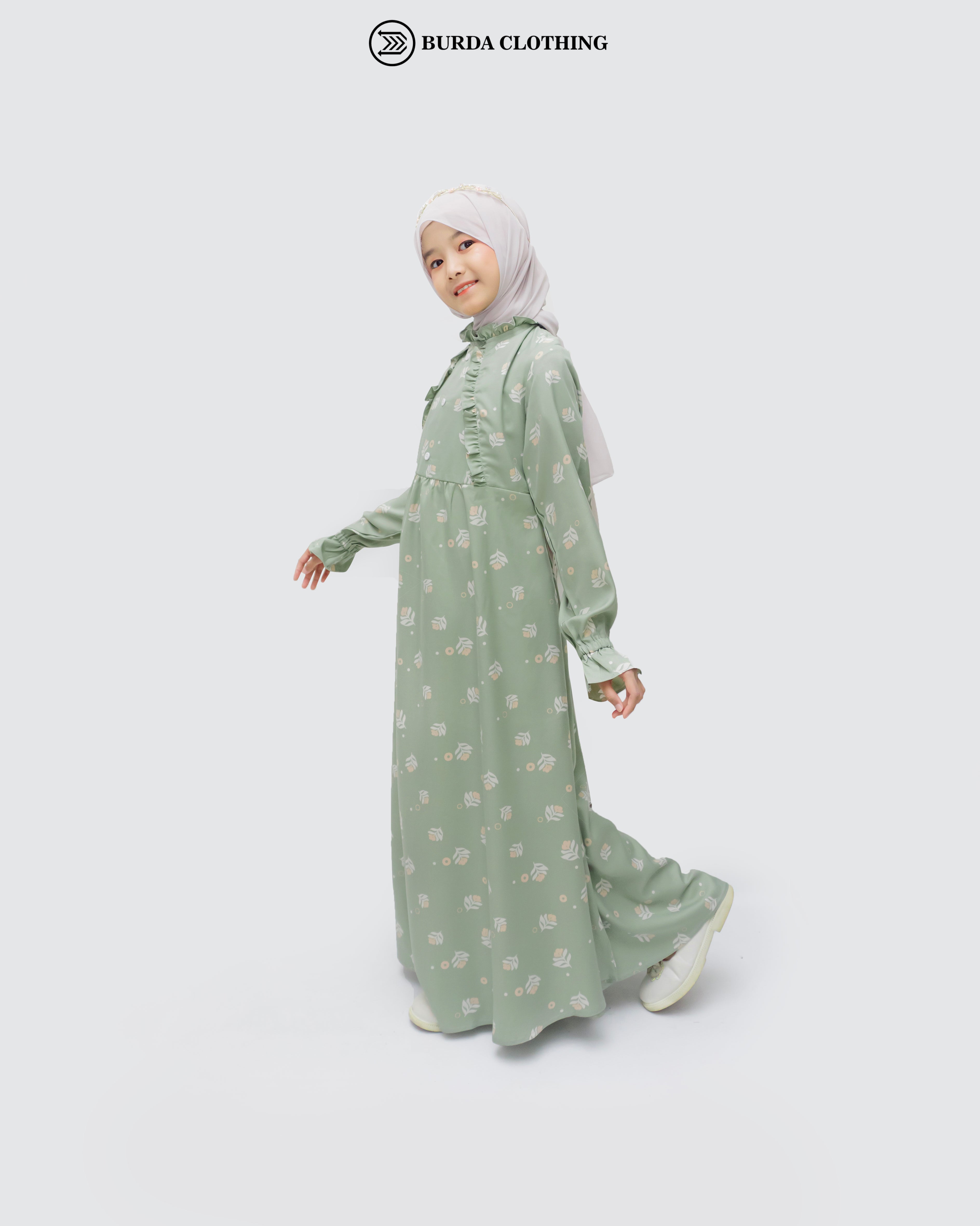 Kids Floral Green Dress