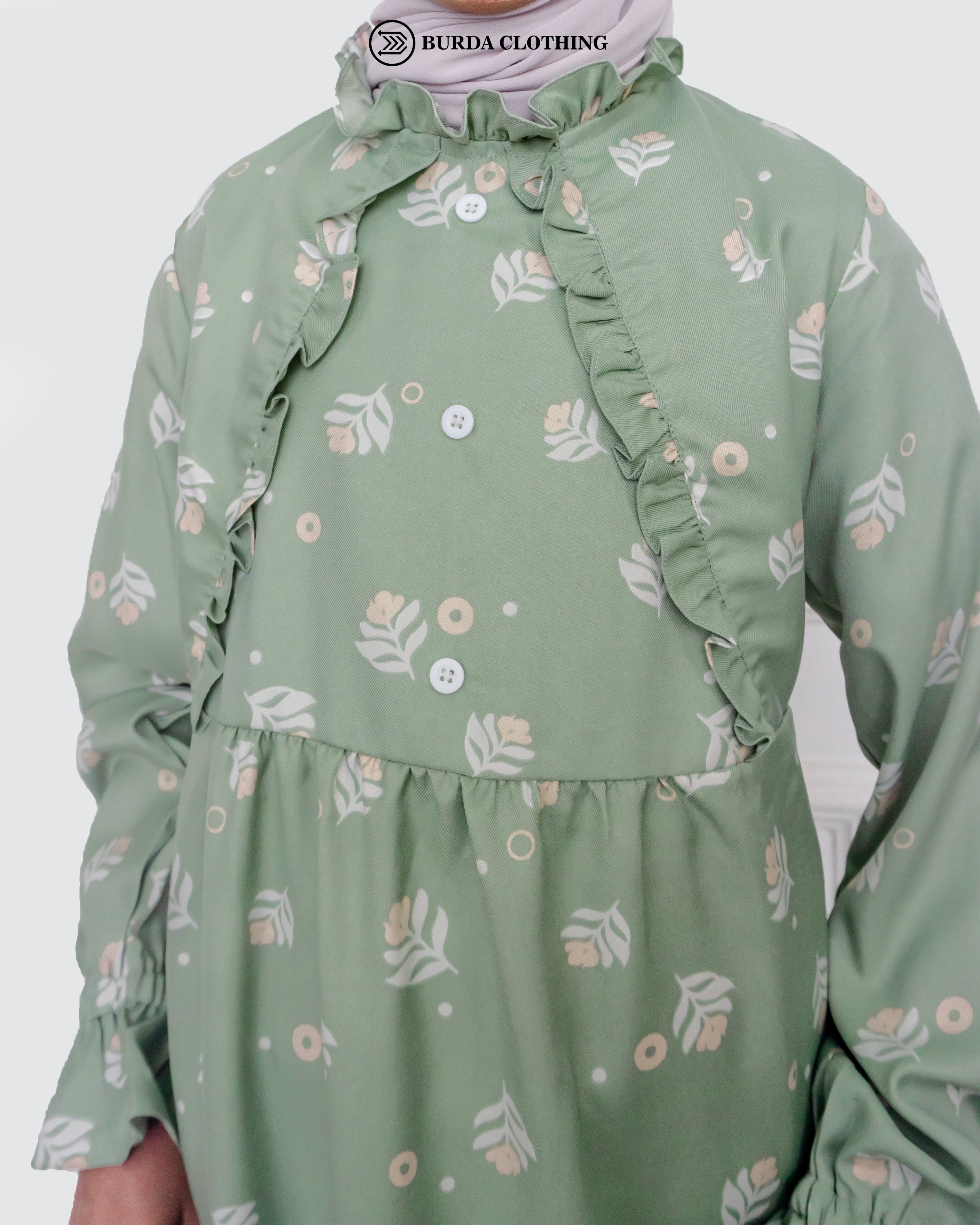 Kids Floral Green Dress