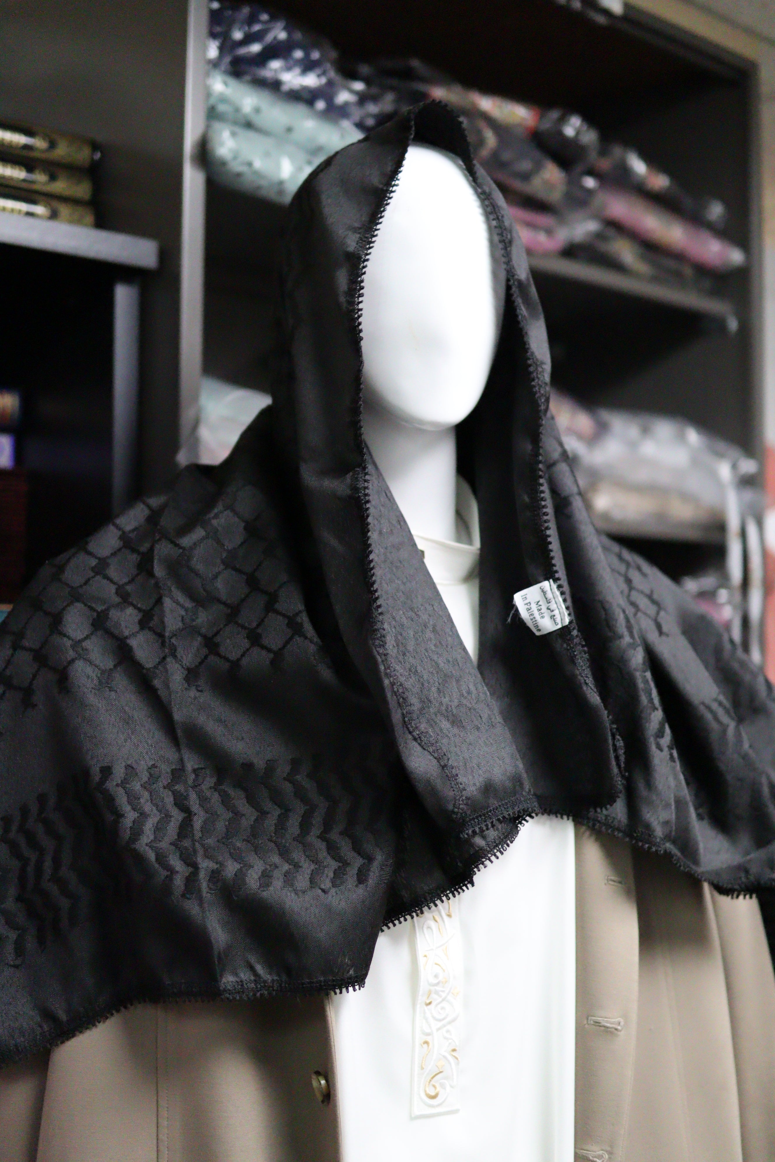Black Nablus Kufiya - Burdaclothing