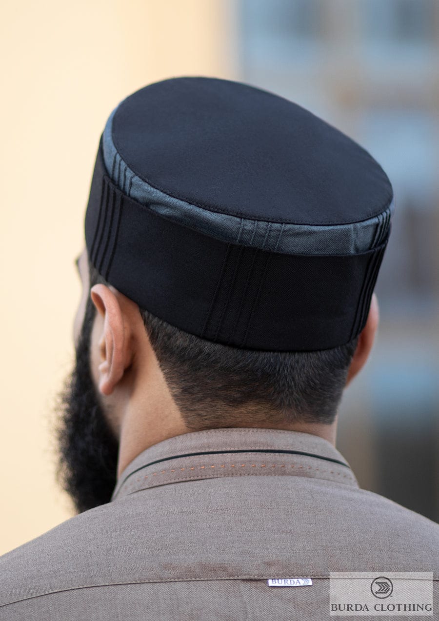 Burdaclothing 21 / Black / Dark Gray Folded Kufi 2-Tone