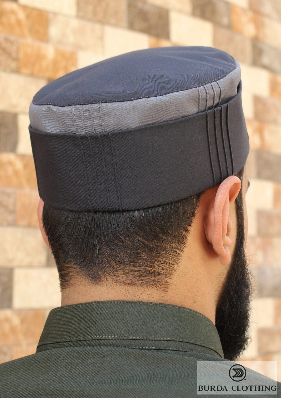 Burdaclothing 21 / Dark Gray / Gray Folded Kufi 2-Tone