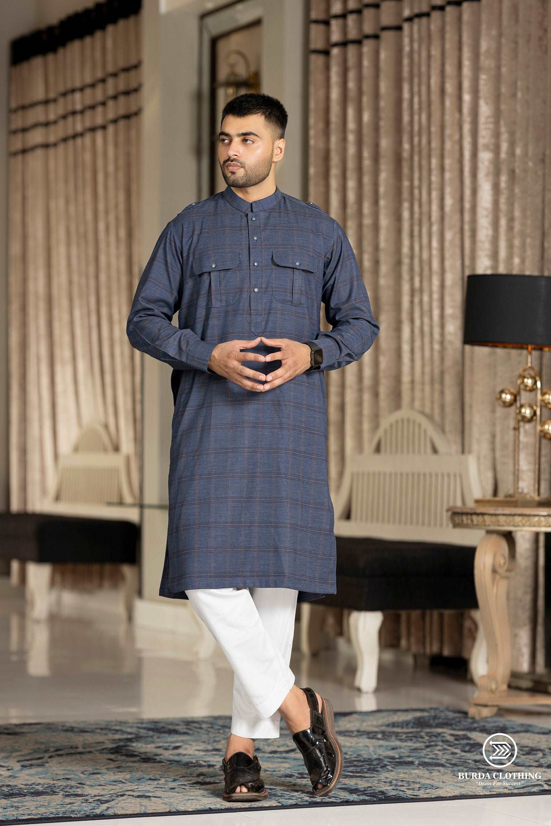 Burdaclothing Aamir Blue Premium Kurta