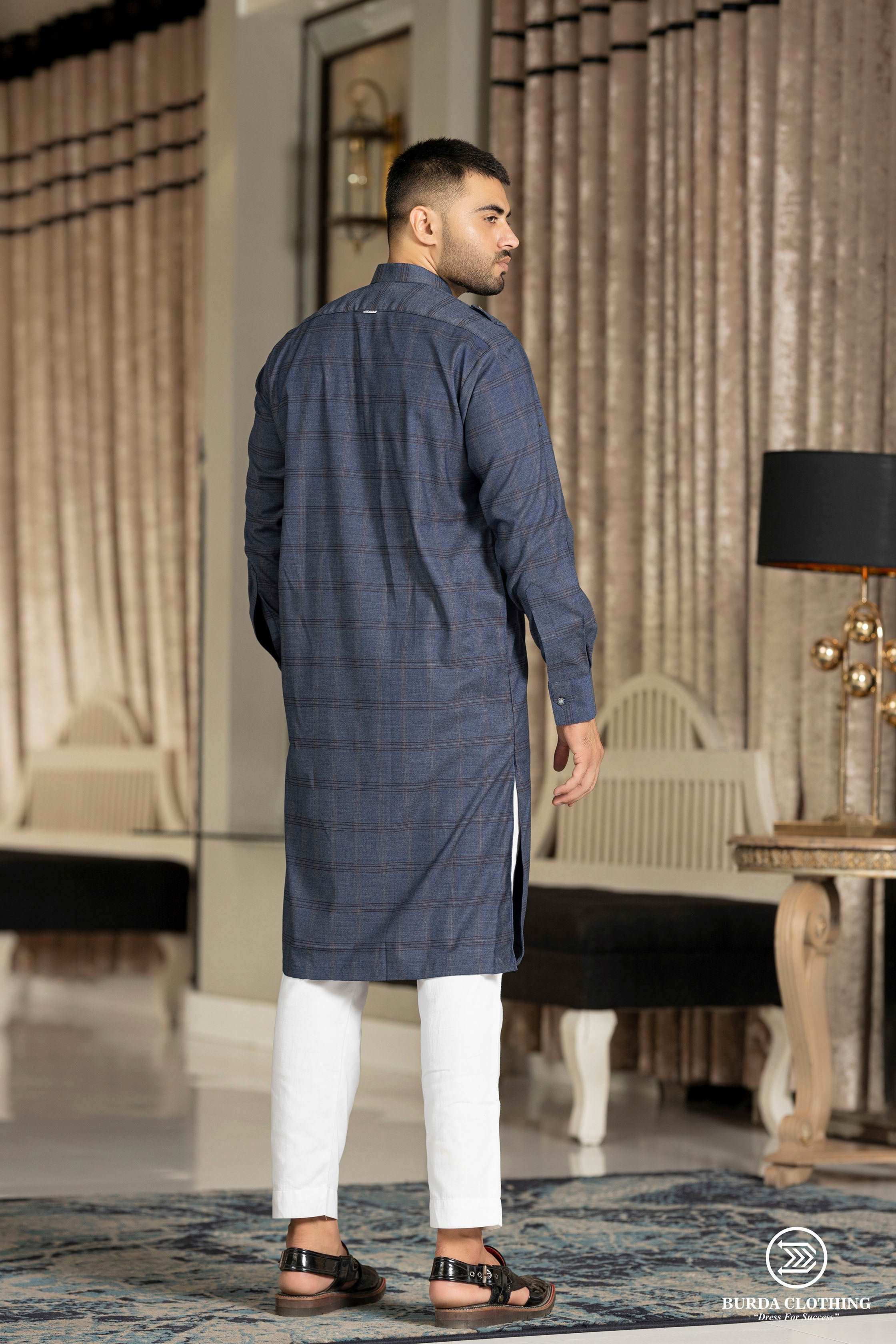 Burdaclothing Aamir Blue Premium Kurta