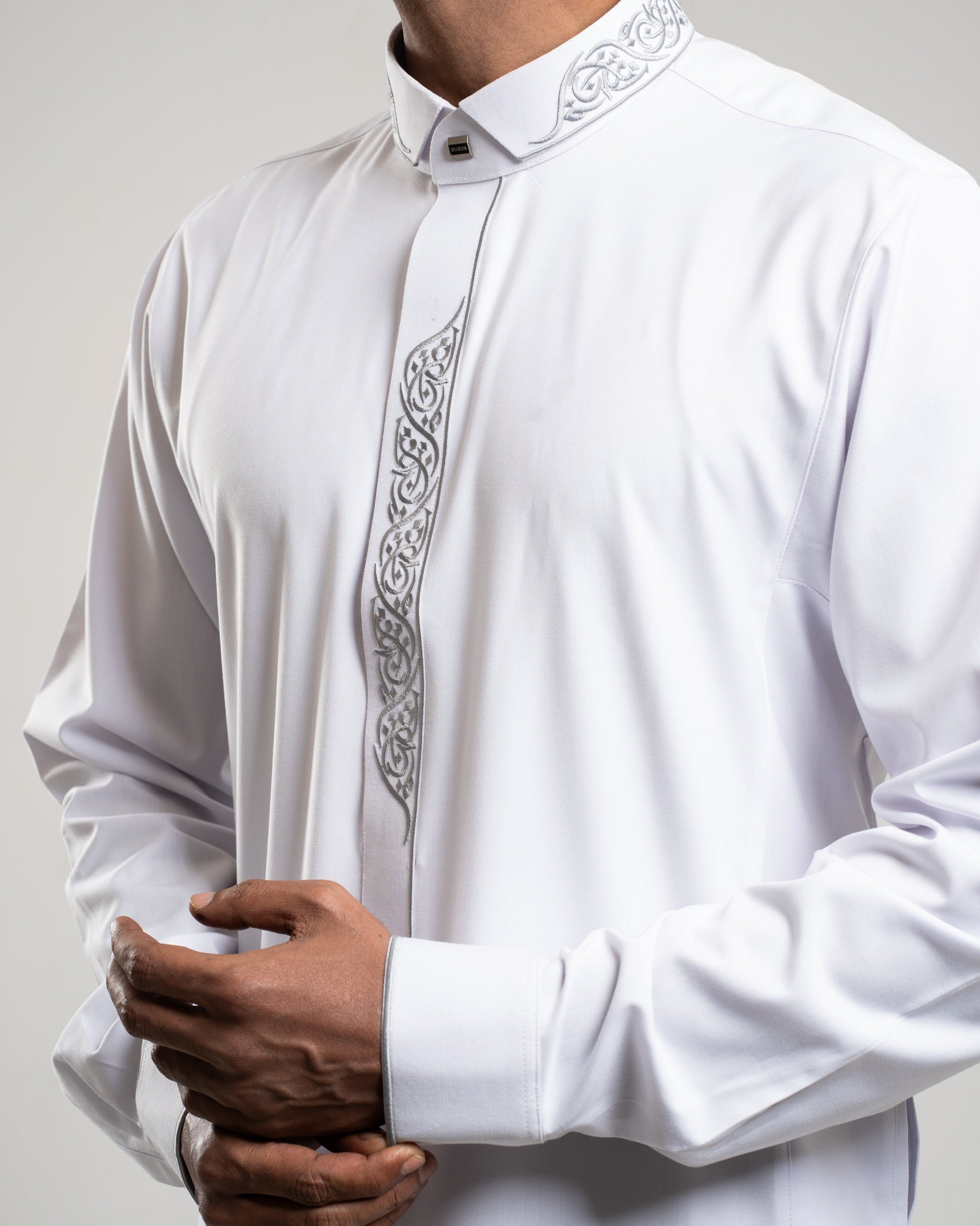 Burdaclothing Adult Premium Thobe 214 White ( Father & Son)