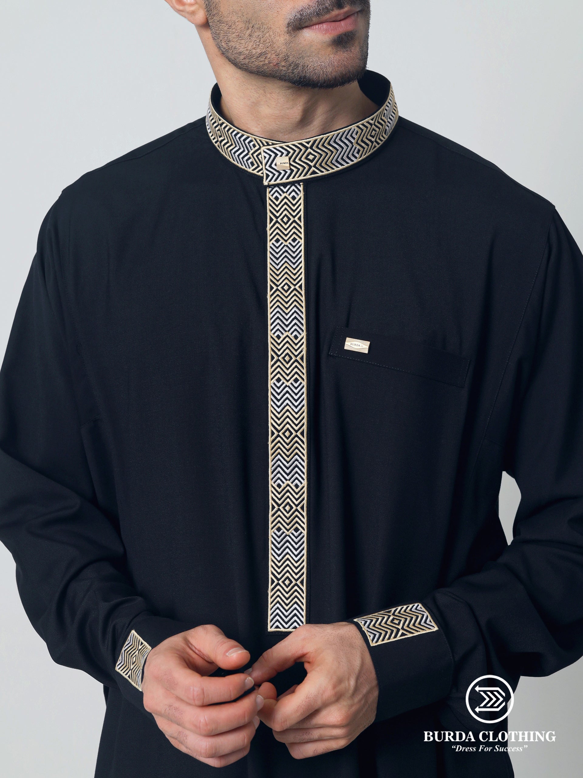 Adult Premium Thobe 215 Black (Father & Son) by Burdaclothing