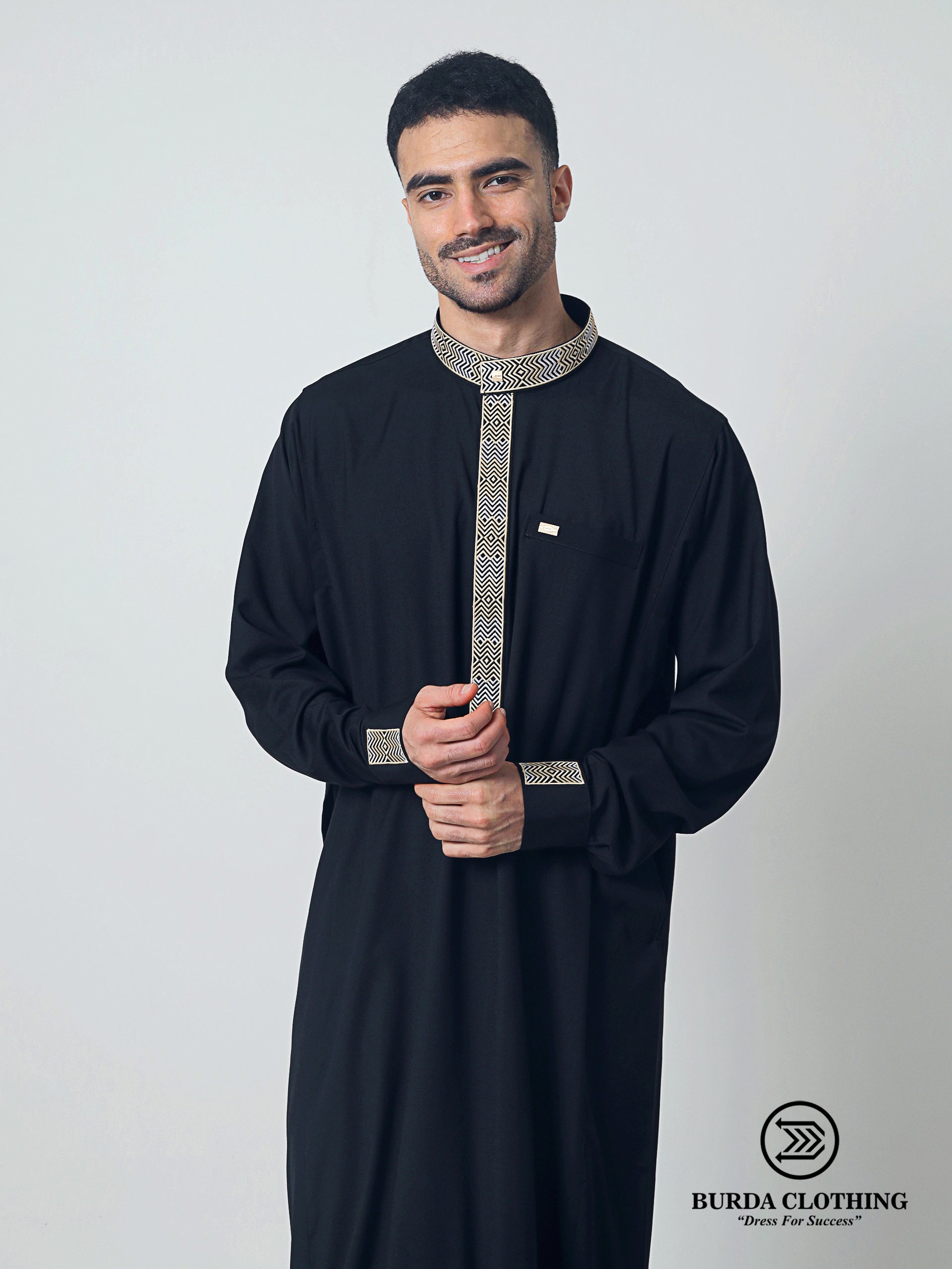 Adult Premium Thobe 215 Black (Father & Son) by Burdaclothing