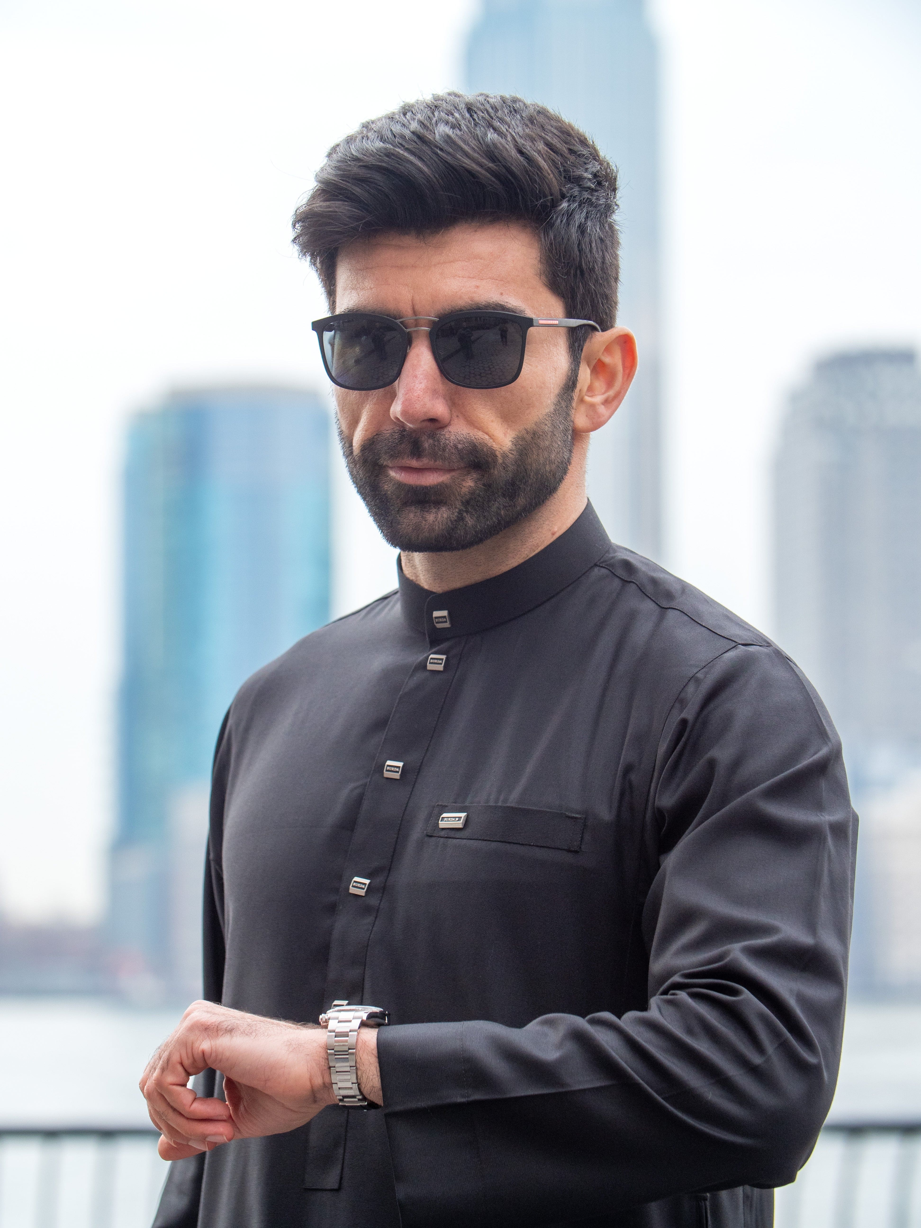 Burdaclothing Adult Thobe 110A Black ( Father & Son)