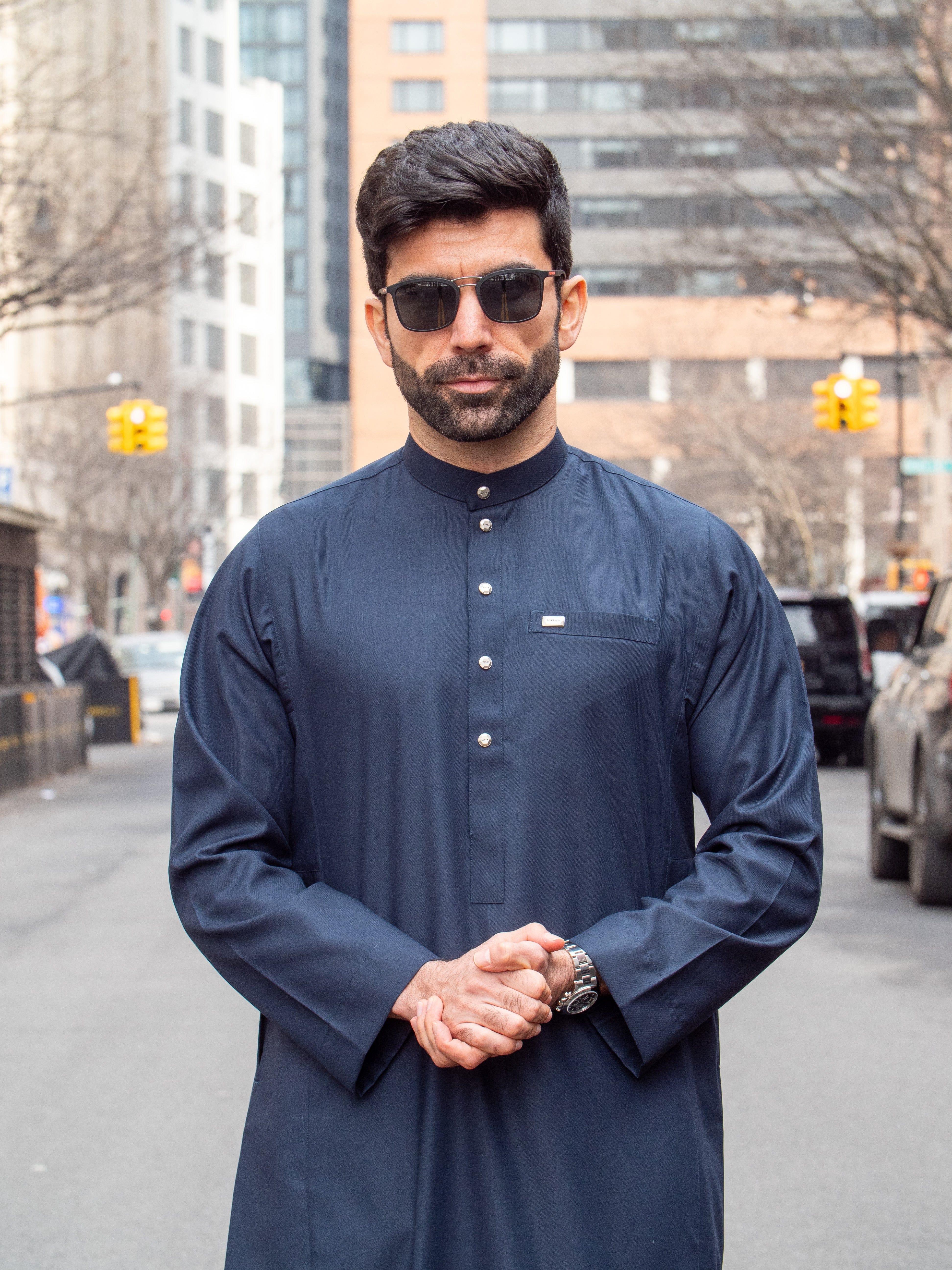 Burdaclothing Adult Thobe 110B Navy Blue ( Father & Son)