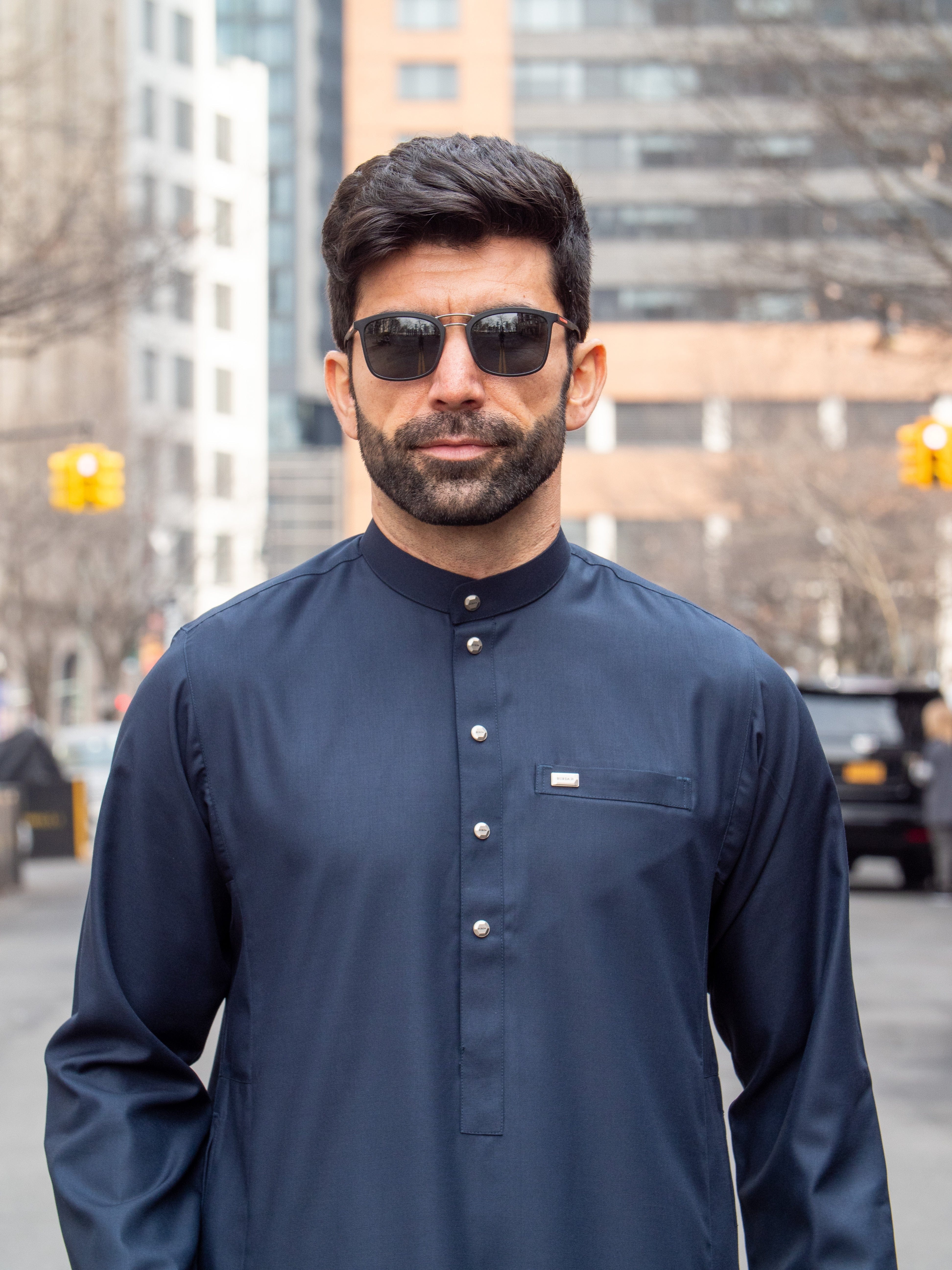 Burdaclothing Adult Thobe 110B Navy Blue ( Father & Son)