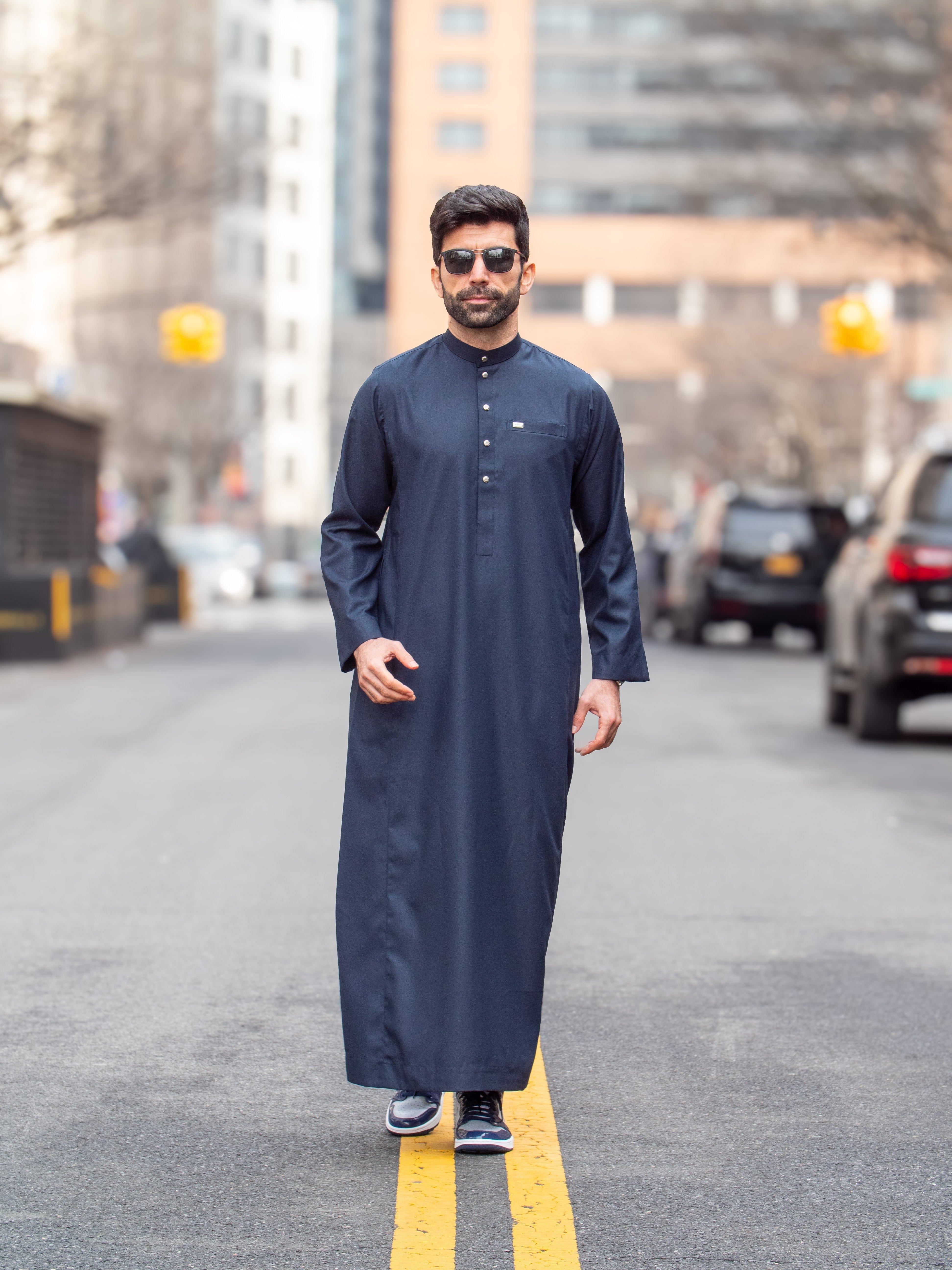 Burdaclothing Adult Thobe 110B Navy Blue ( Father & Son)