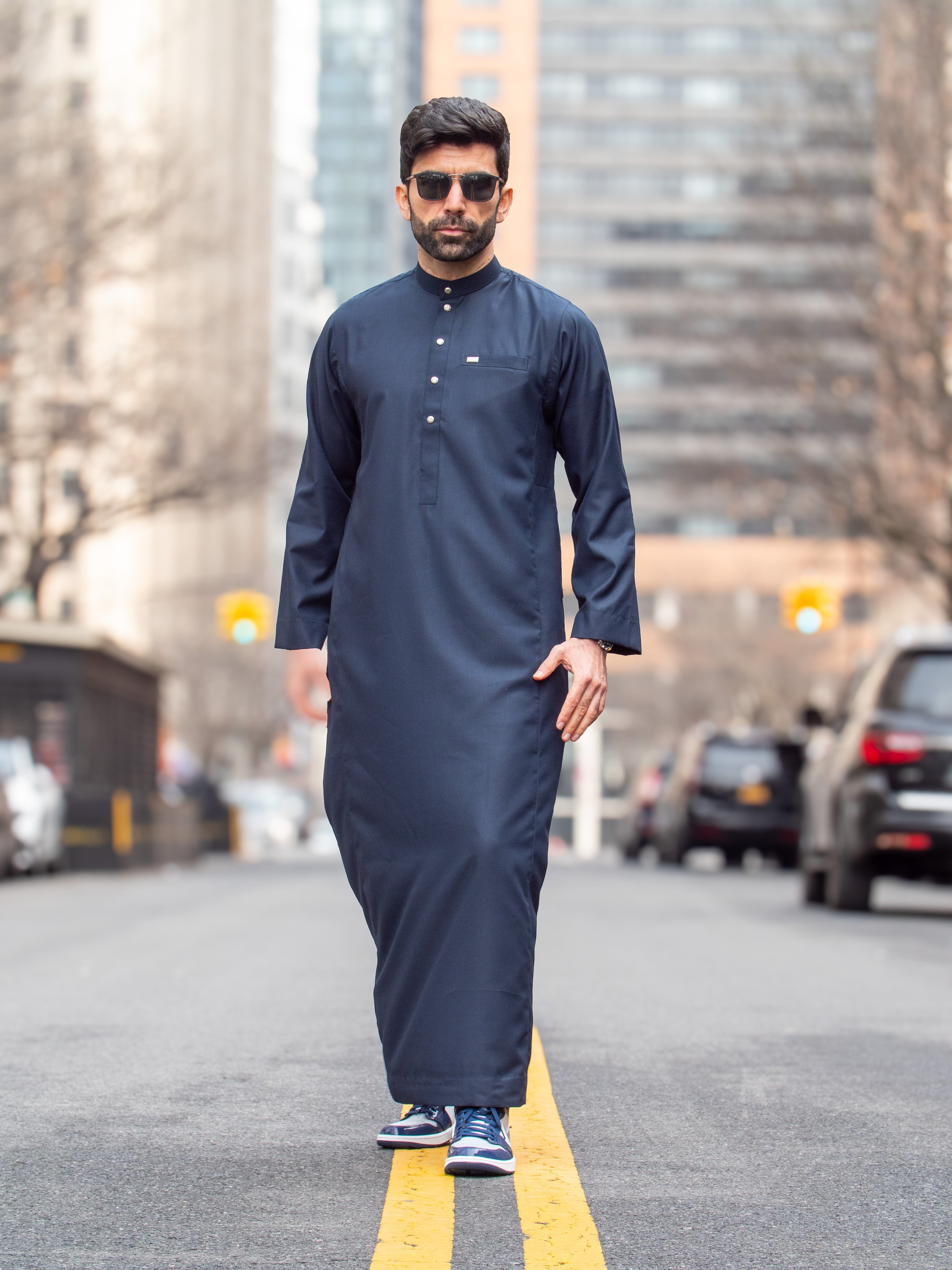 Burdaclothing Adult Thobe 110B Navy Blue ( Father & Son)