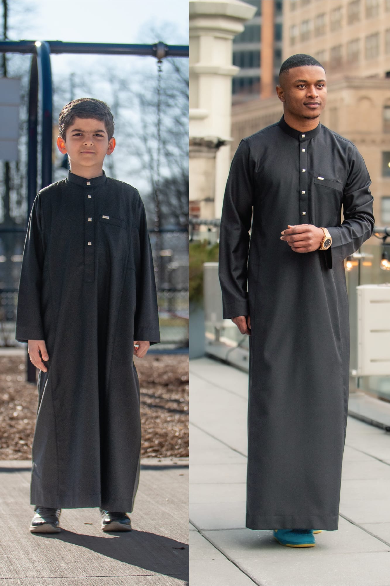 Burdaclothing Adult Thobe 509 BLACK  ( FATHER & SON)