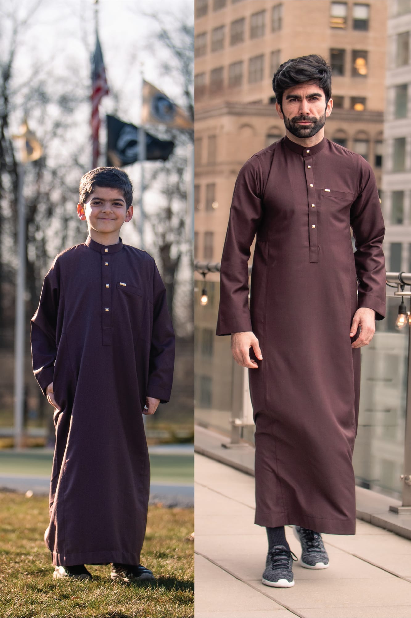 Burdaclothing Adult Thobe 509 Maroon  ( FATHER & SON)