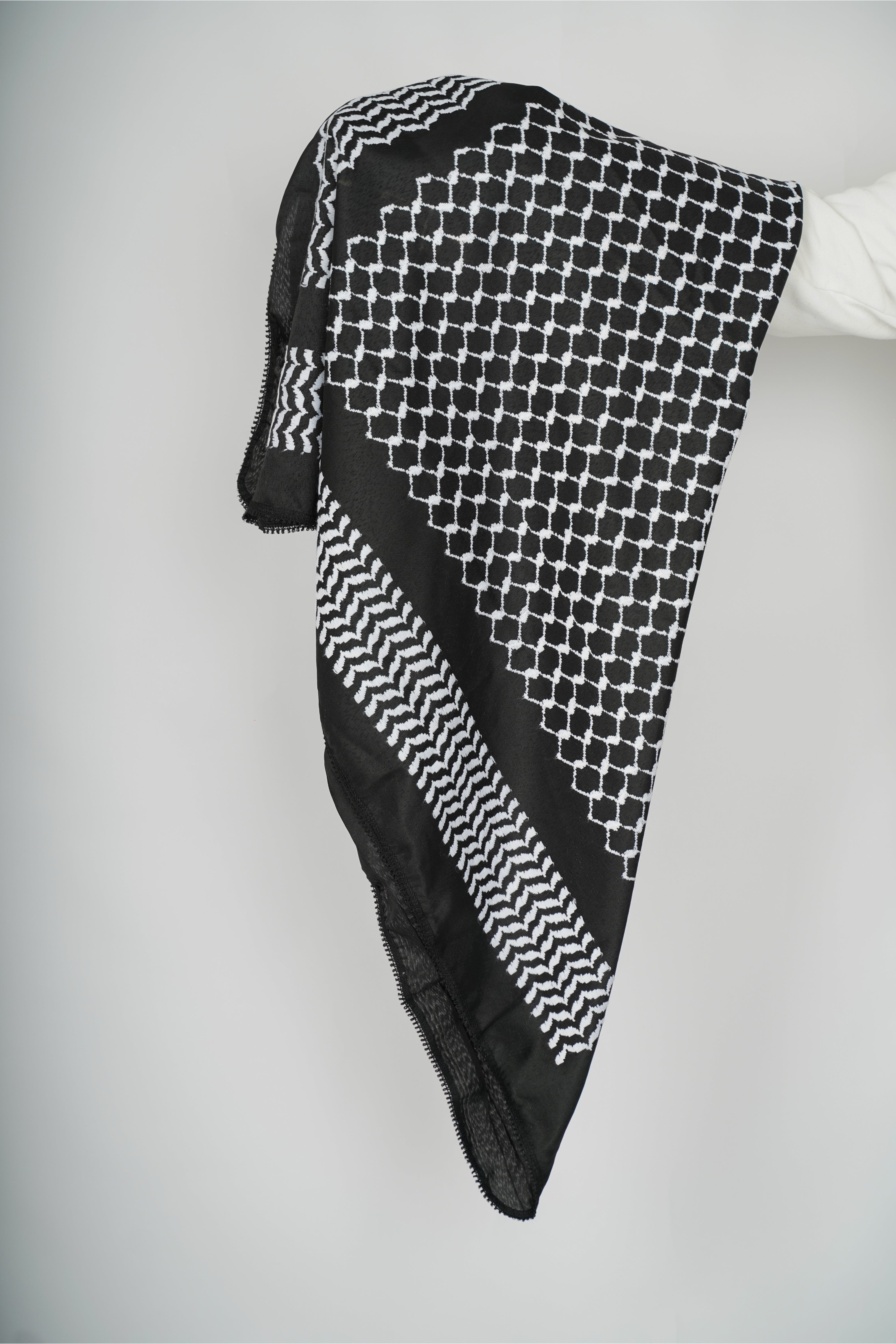 Black and White Nablus Kufiya by Burdaclothing