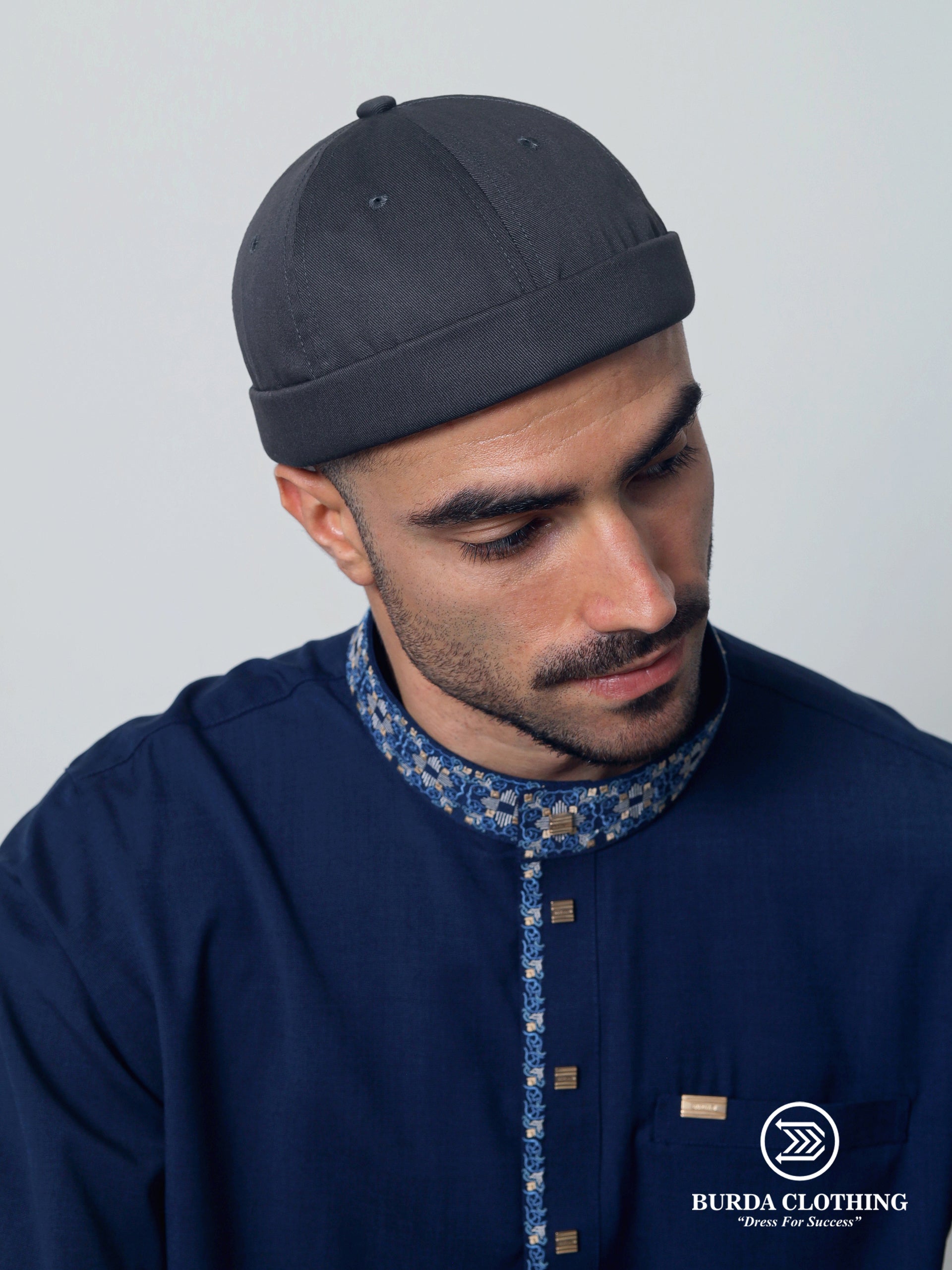 Brimless Hat Dark Gray by Burdaclothing