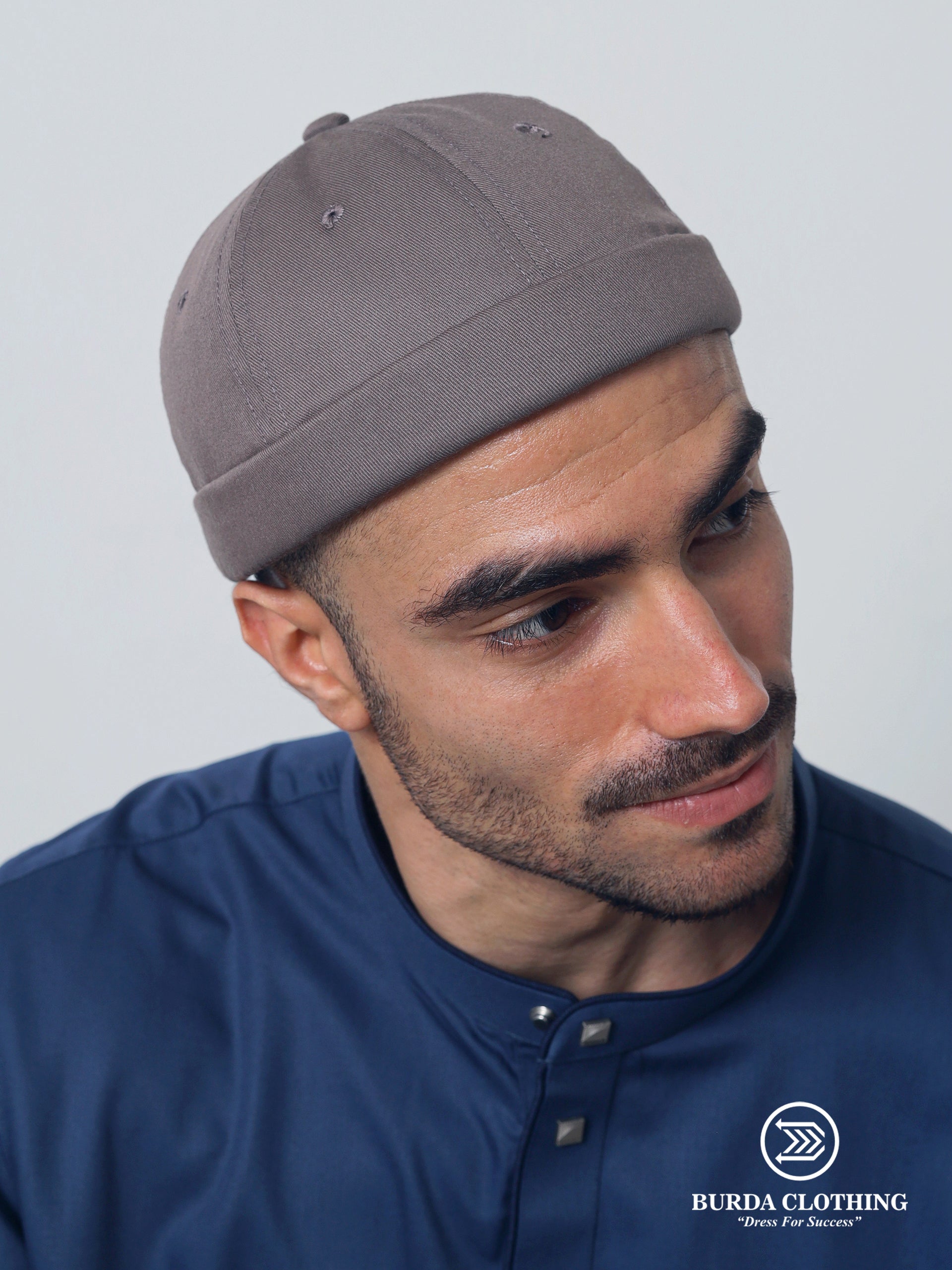 Brimless Hat Light Brown by Burdaclothing