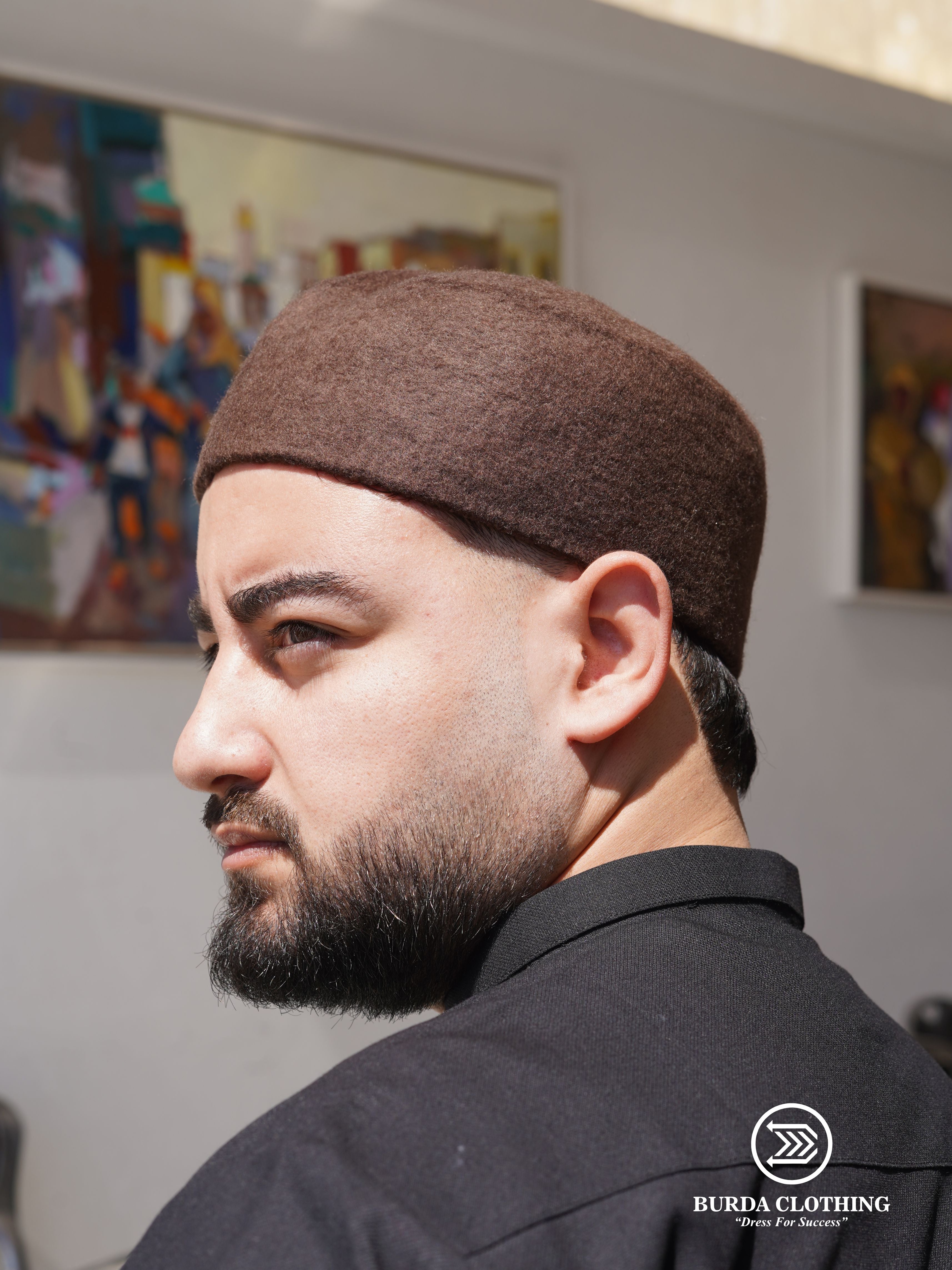 Chechia Hat- Brown by Burdaclothing