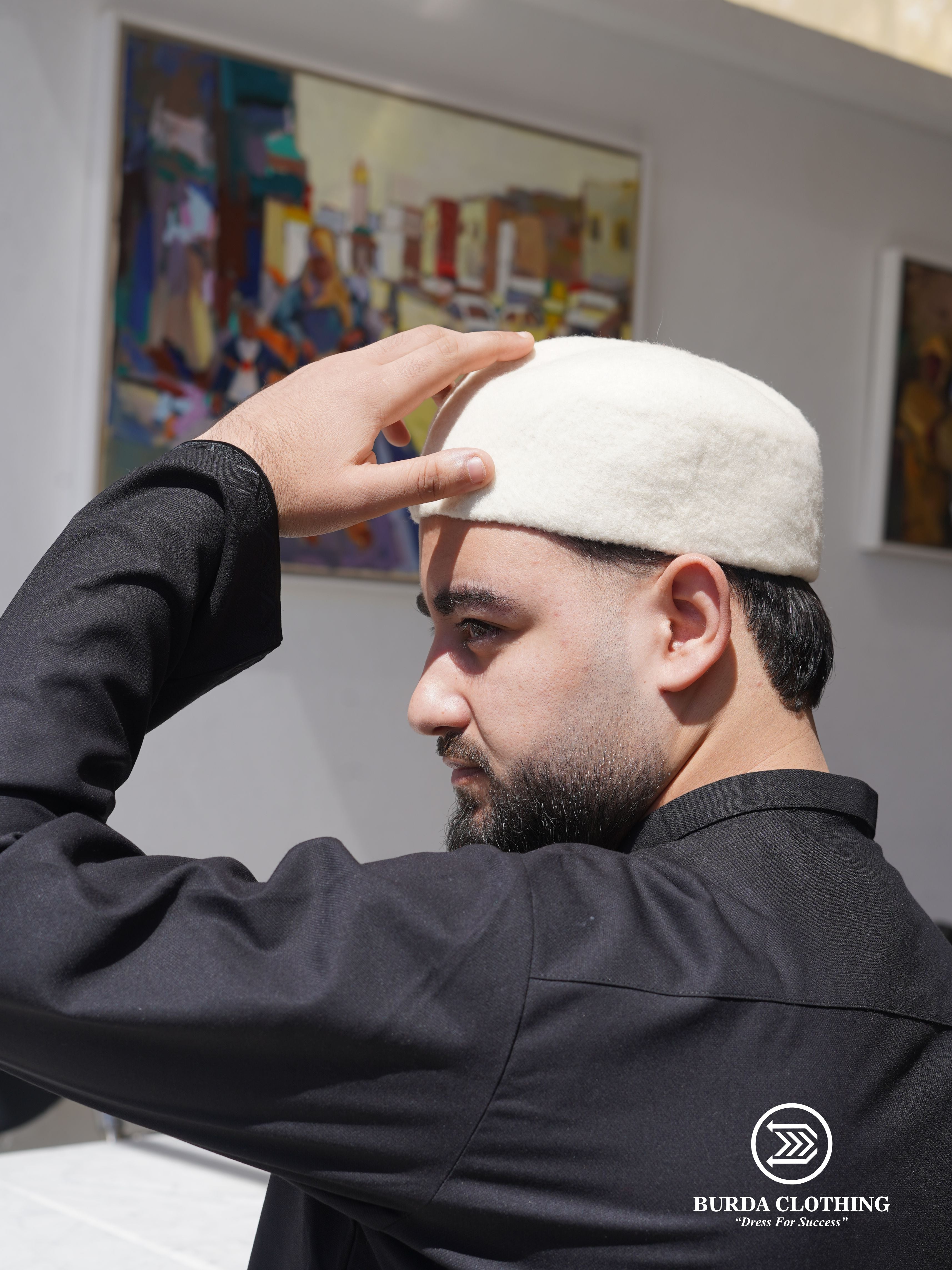 Chechia Hat- Off White by Burdaclothing
