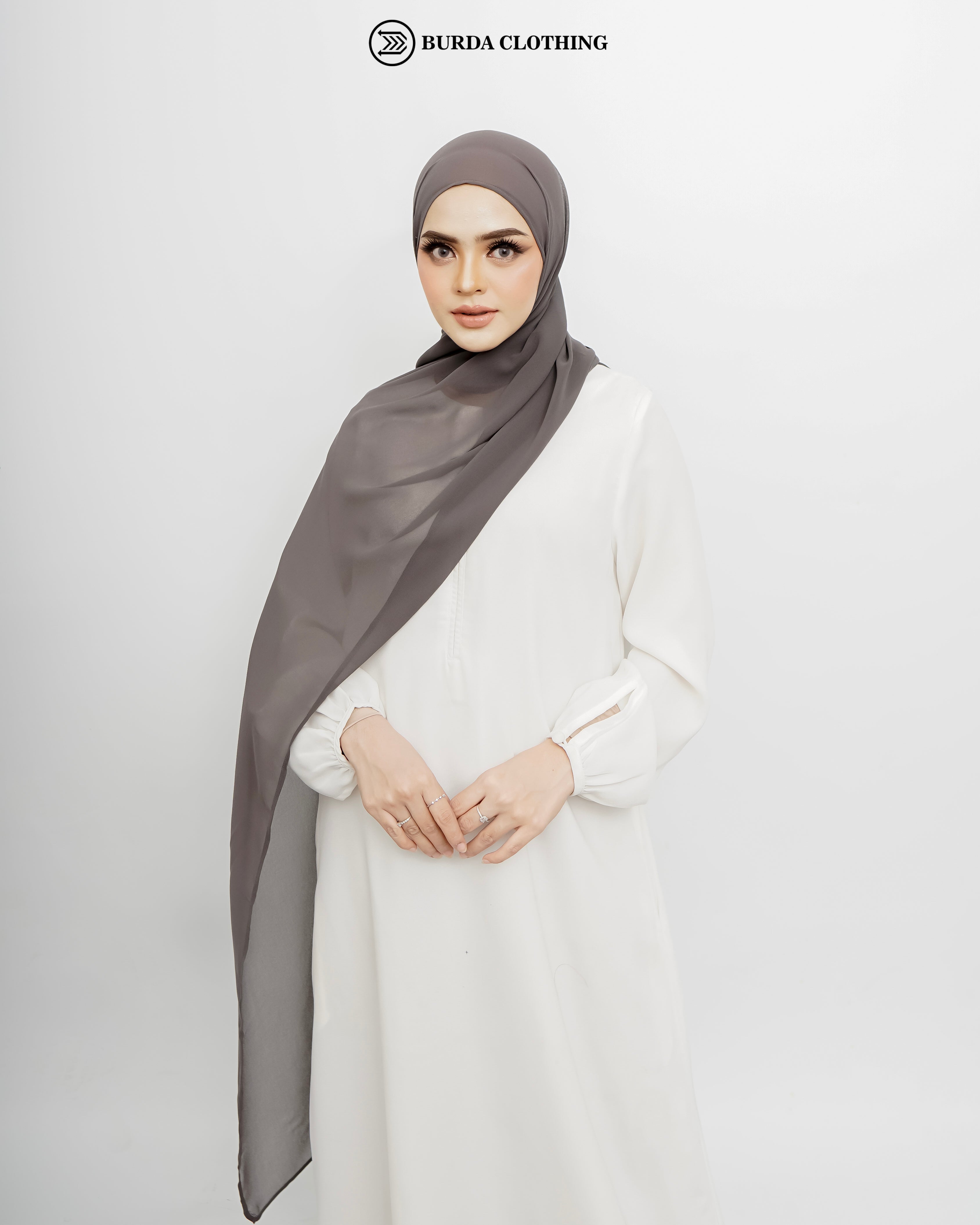 Chiffon Hijab Dark Gray by Burdaclothing