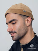 Corduroy Brimless Hat Beige by Burdaclothing