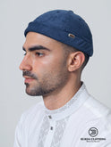 Corduroy Brimless Hat Blue by Burdaclothing