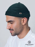 Corduroy Brimless Hat Dark Green by Burdaclothing